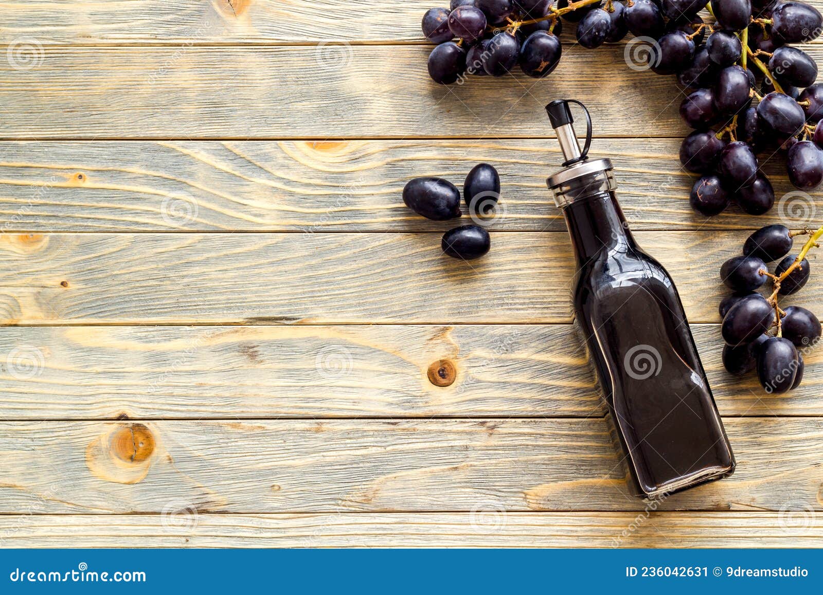 Balsamic Vinegar with Bunch of Fresh Grapes Stock Image Image of vinegar, bottle 236042631