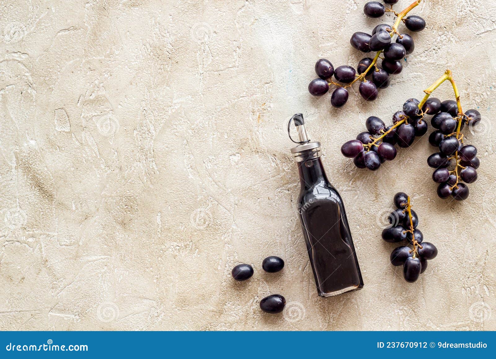 Balsamic Vinegar with Bunch of Fresh Grapes Stock Photo Image of wine, organic 237670912