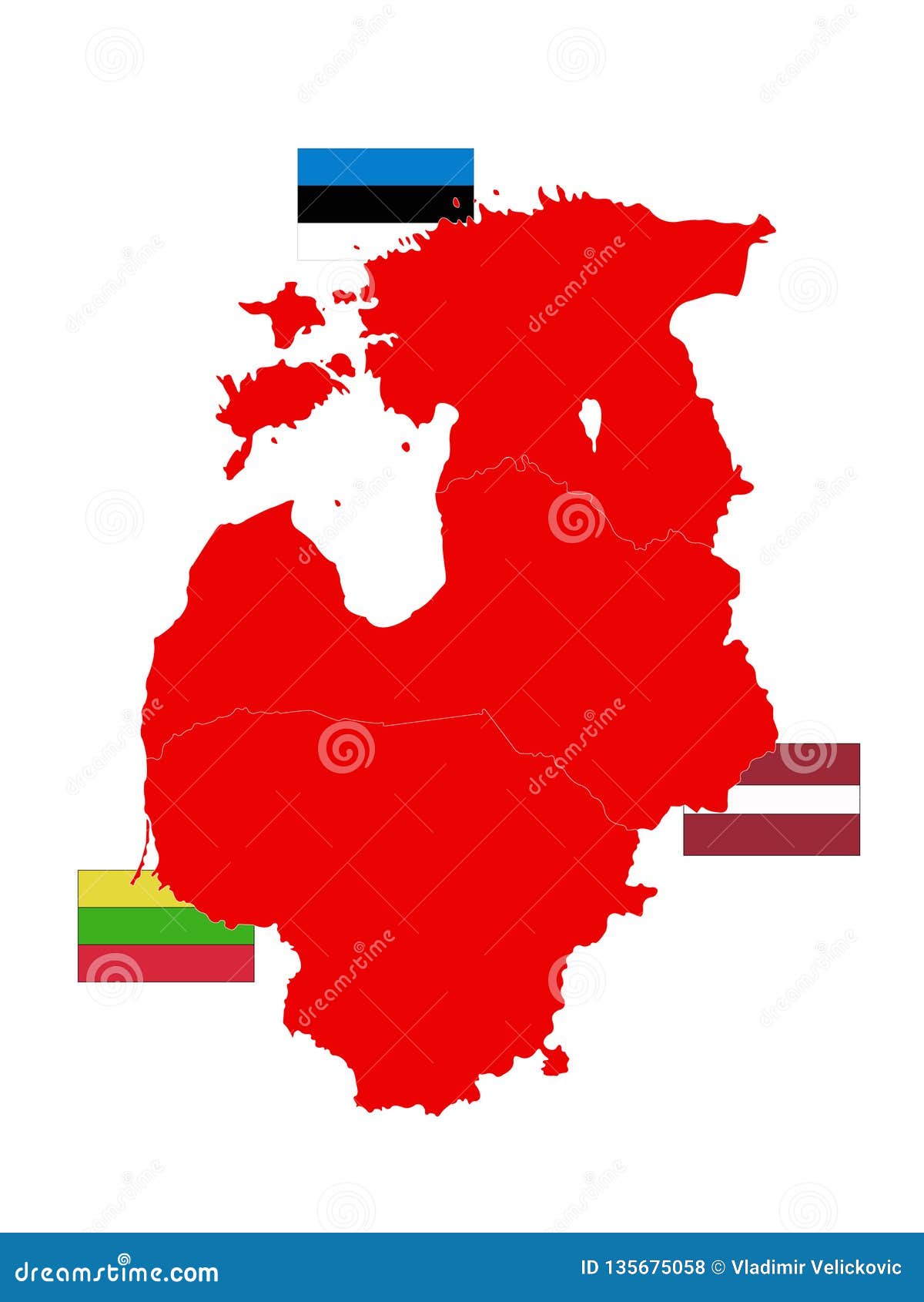 Baltic Countries Map With Flags Baltic States Baltic Republics