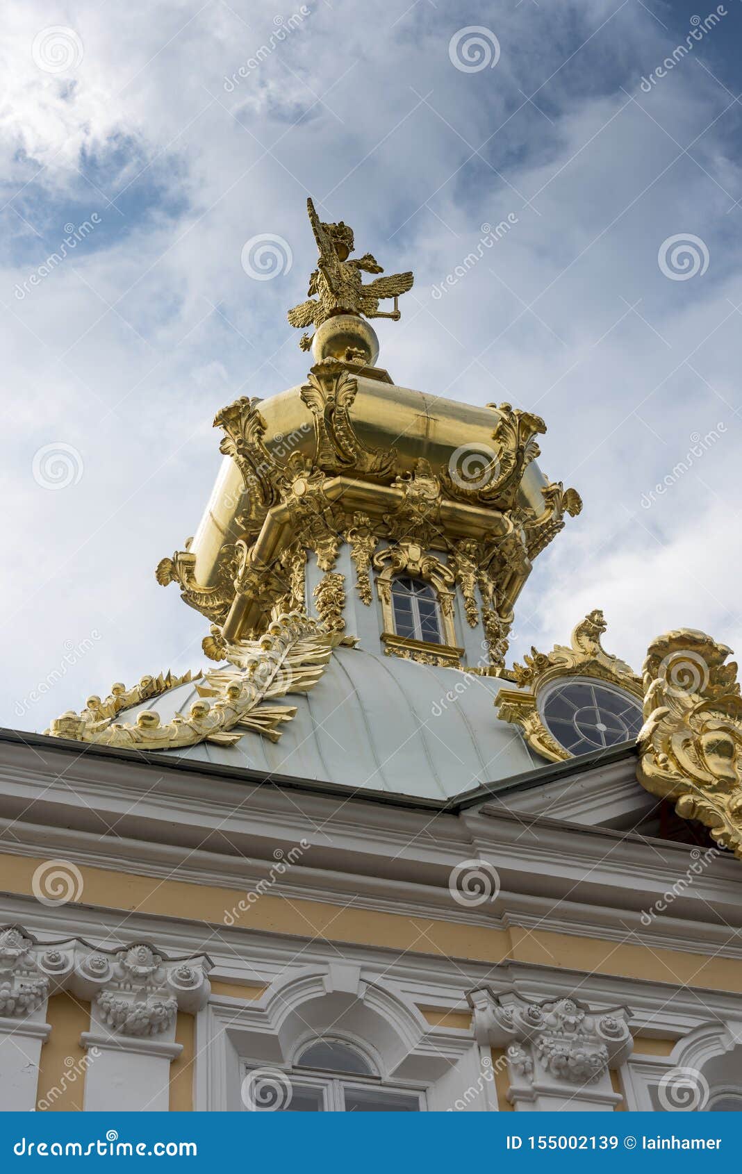 three sided imperial eagle at peterhof palace st petersburg russia