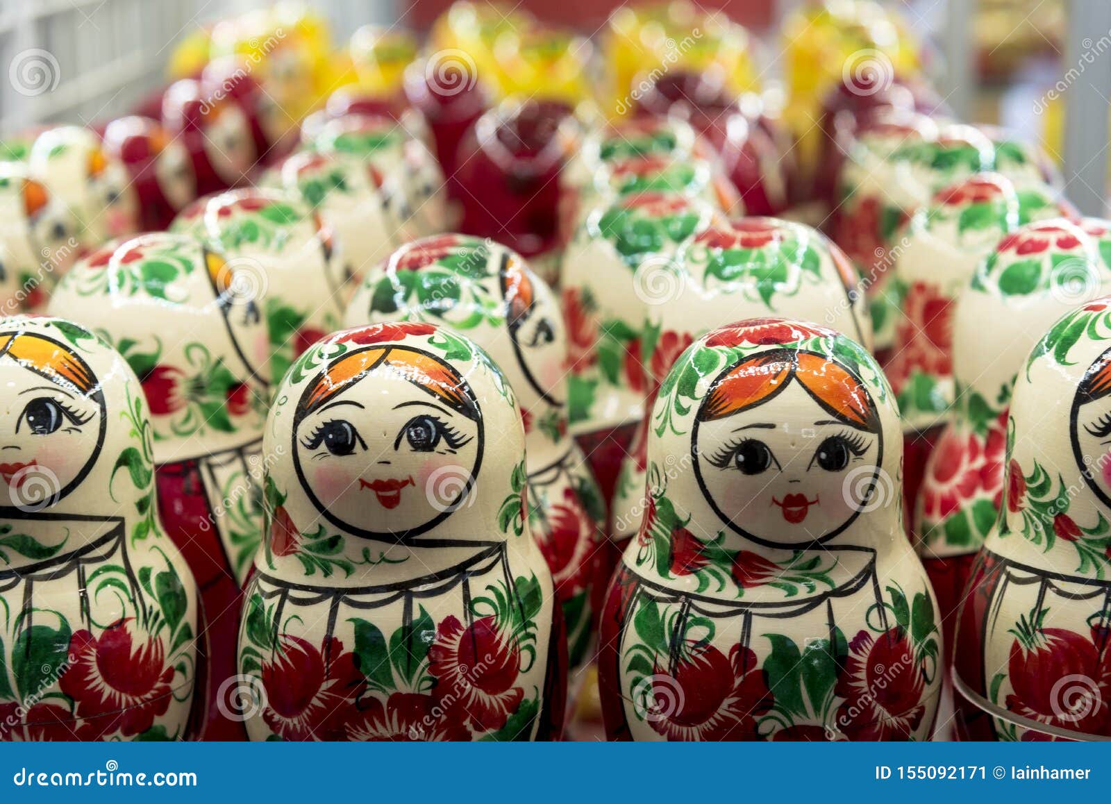 russian dolls in a shop in st petersburg russia