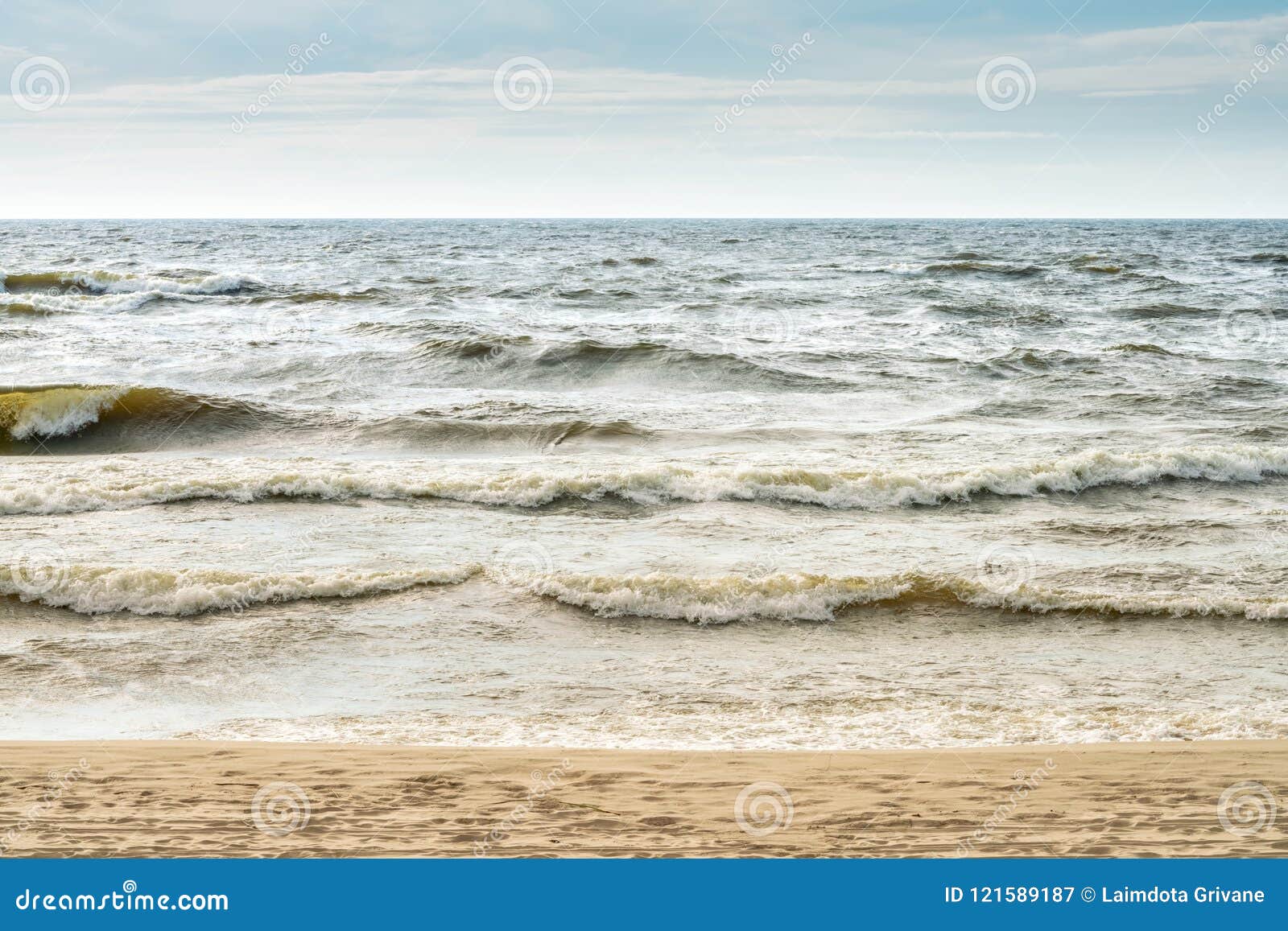 Baltic Sea Shore Beach Latvia Summer Stock Image Image Of Clouds Landscape 121589187 