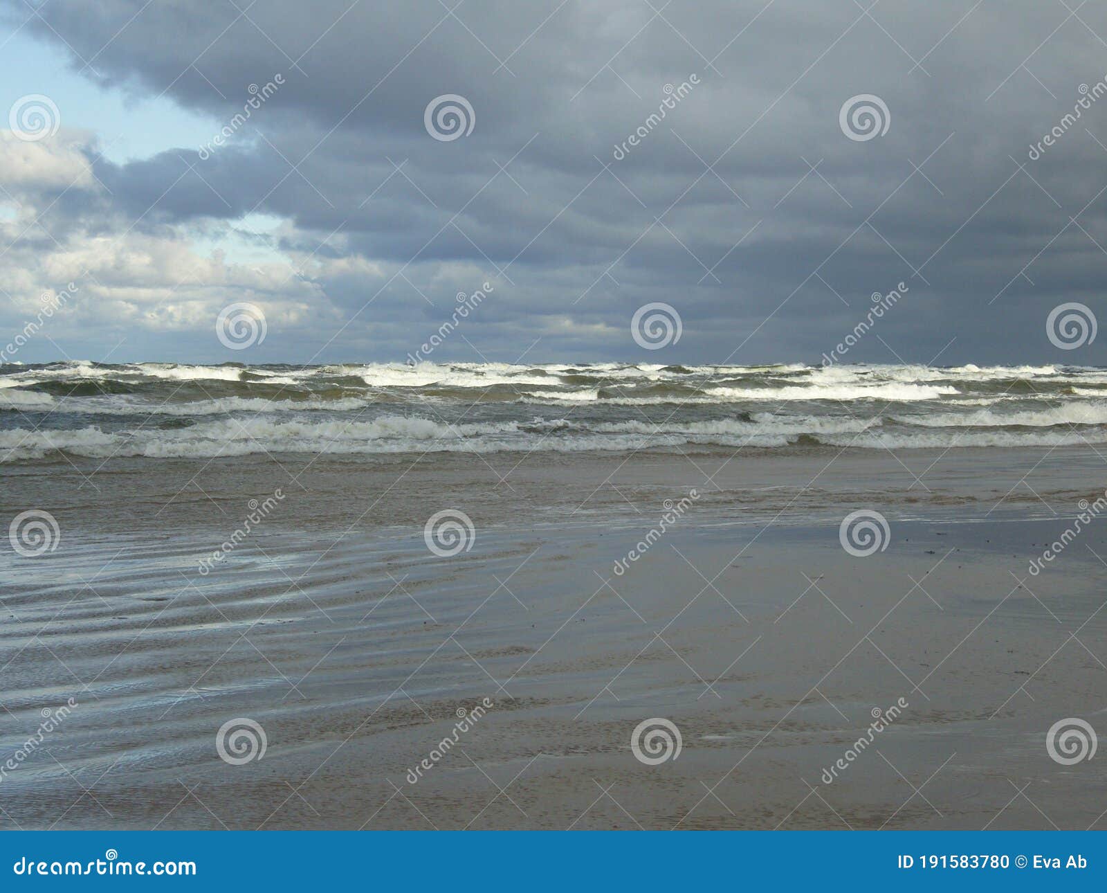 baltic sea in the storm with grey color gamut