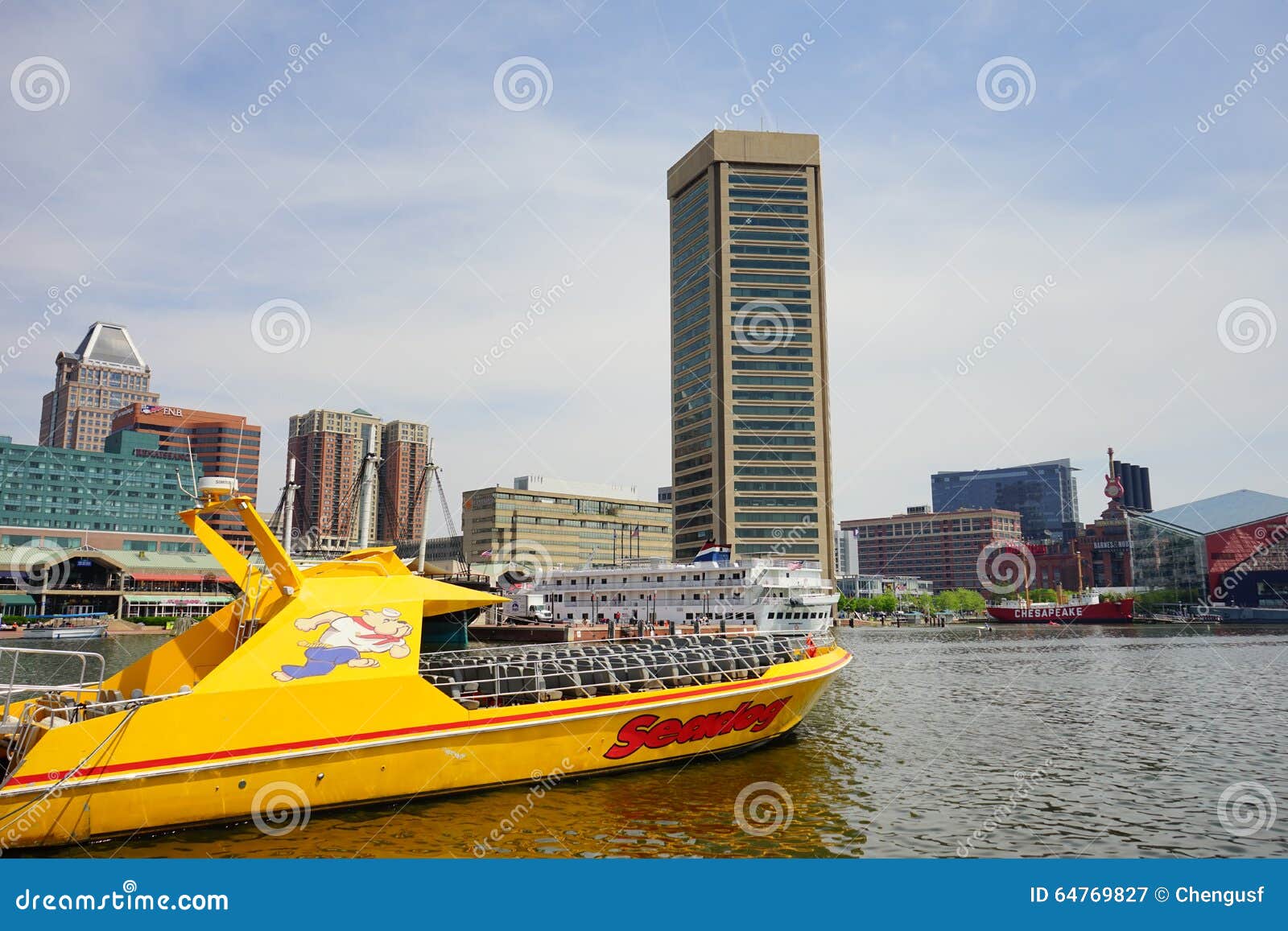 Baltimore Inner Harbor Boat Editorial Photography Image of green