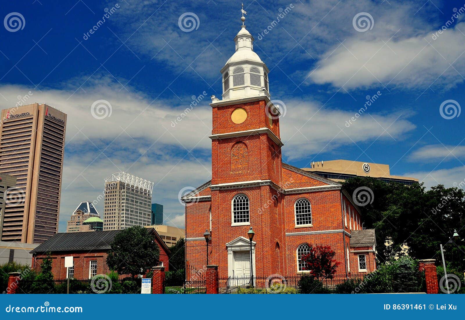 Baltimore, Maryland 1785 Oude OtterbeinKerk Redactionele Foto Image