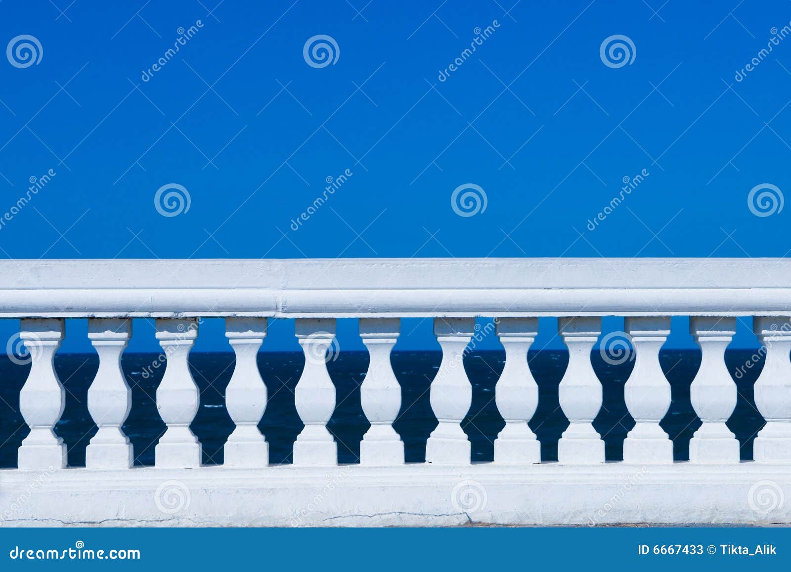 balustrade on blue