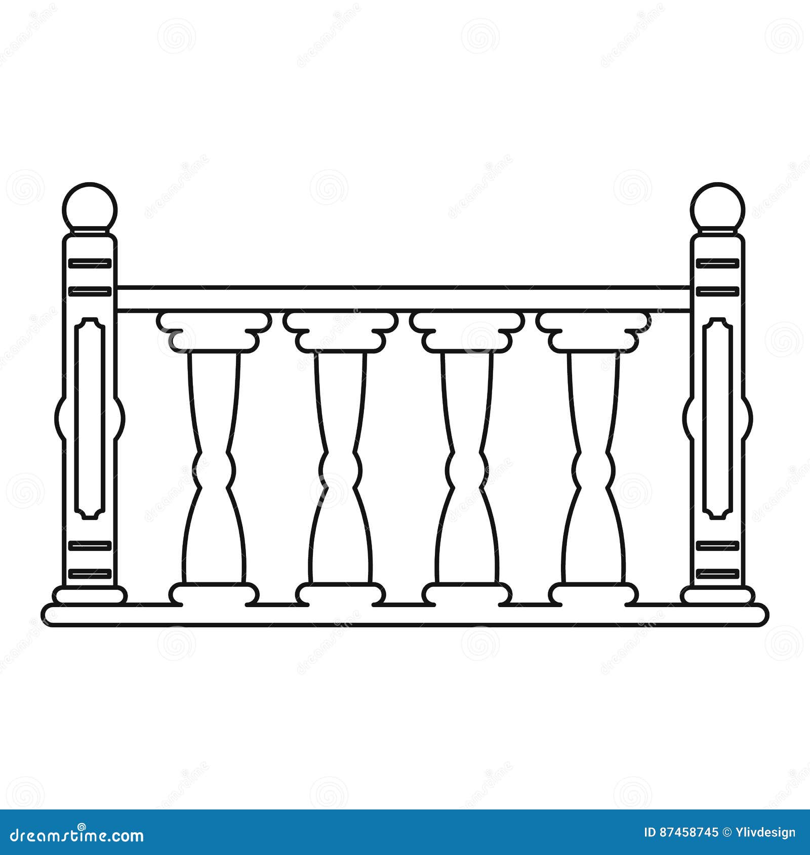 Balustrade Icon, Outline Style Stock Vector - Illustration of ...