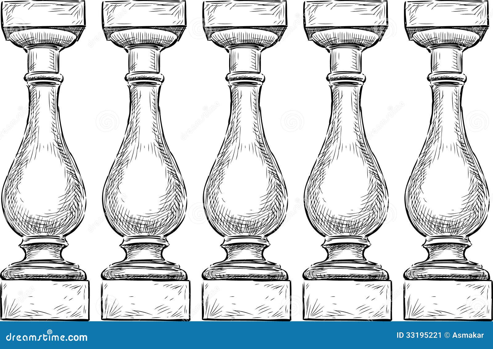 Balustrade stock vector. Illustration of form, elegant - 33195221