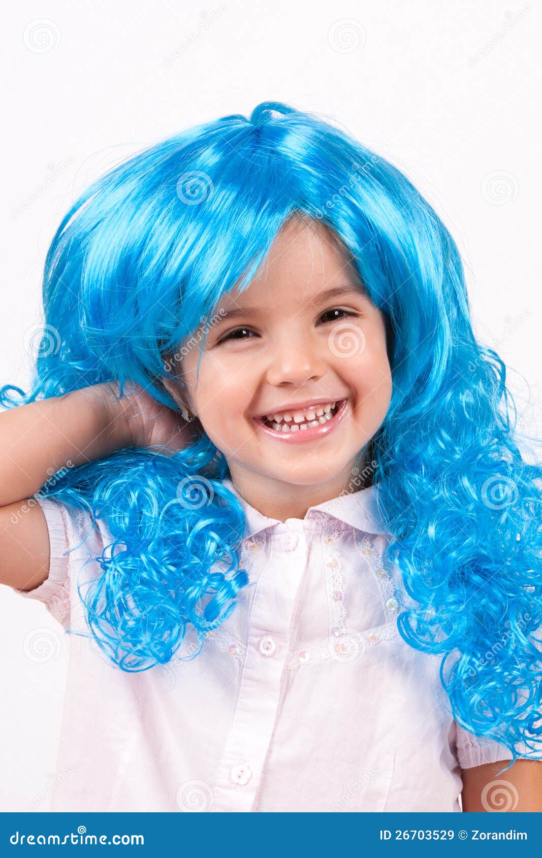 parrucca blu bambina