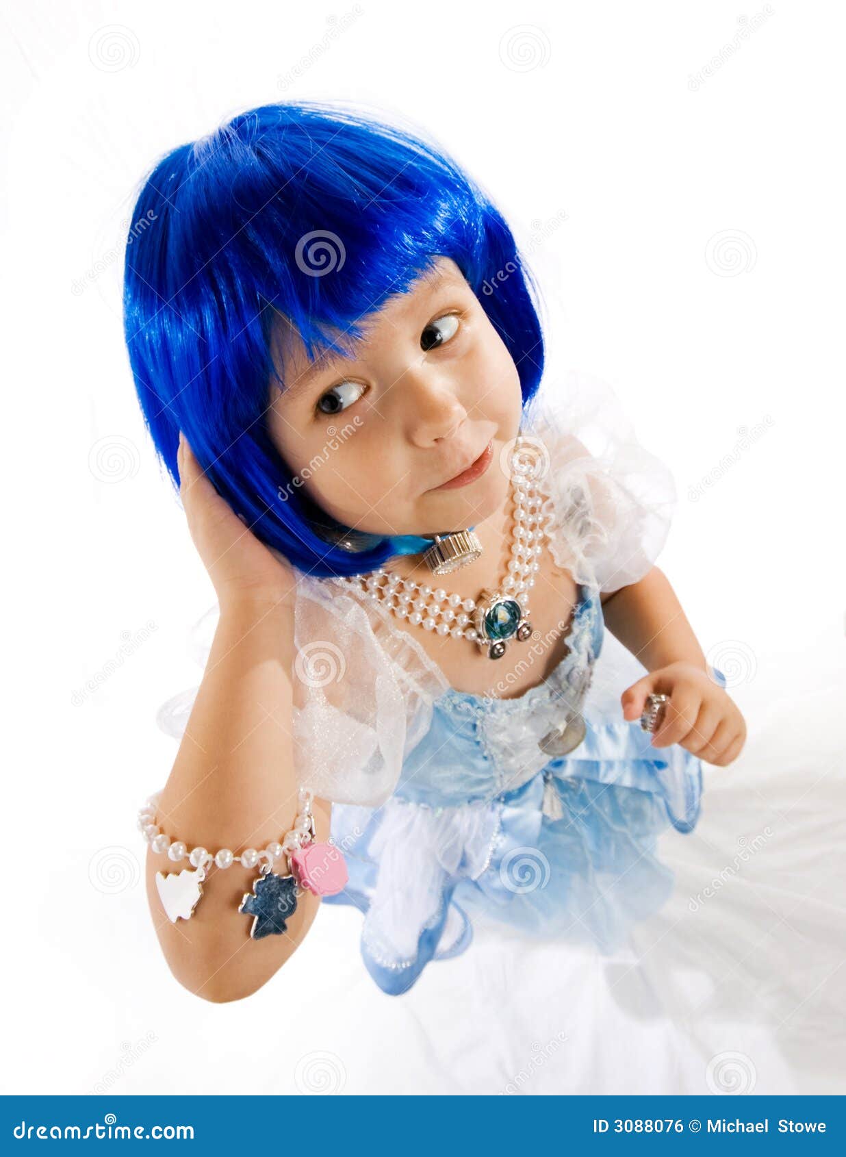 parrucca blu bambina