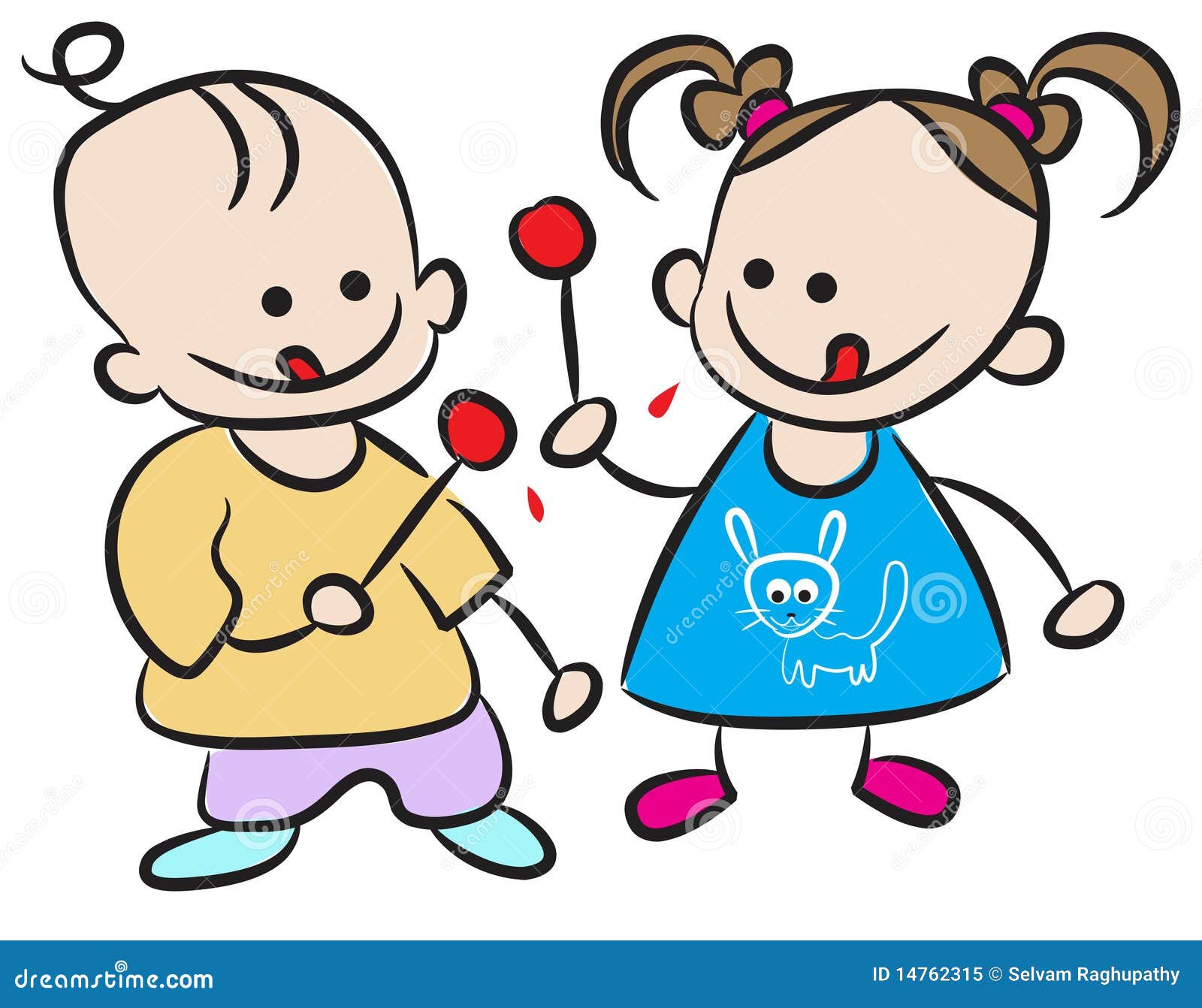 Bambini che mangiano caramella