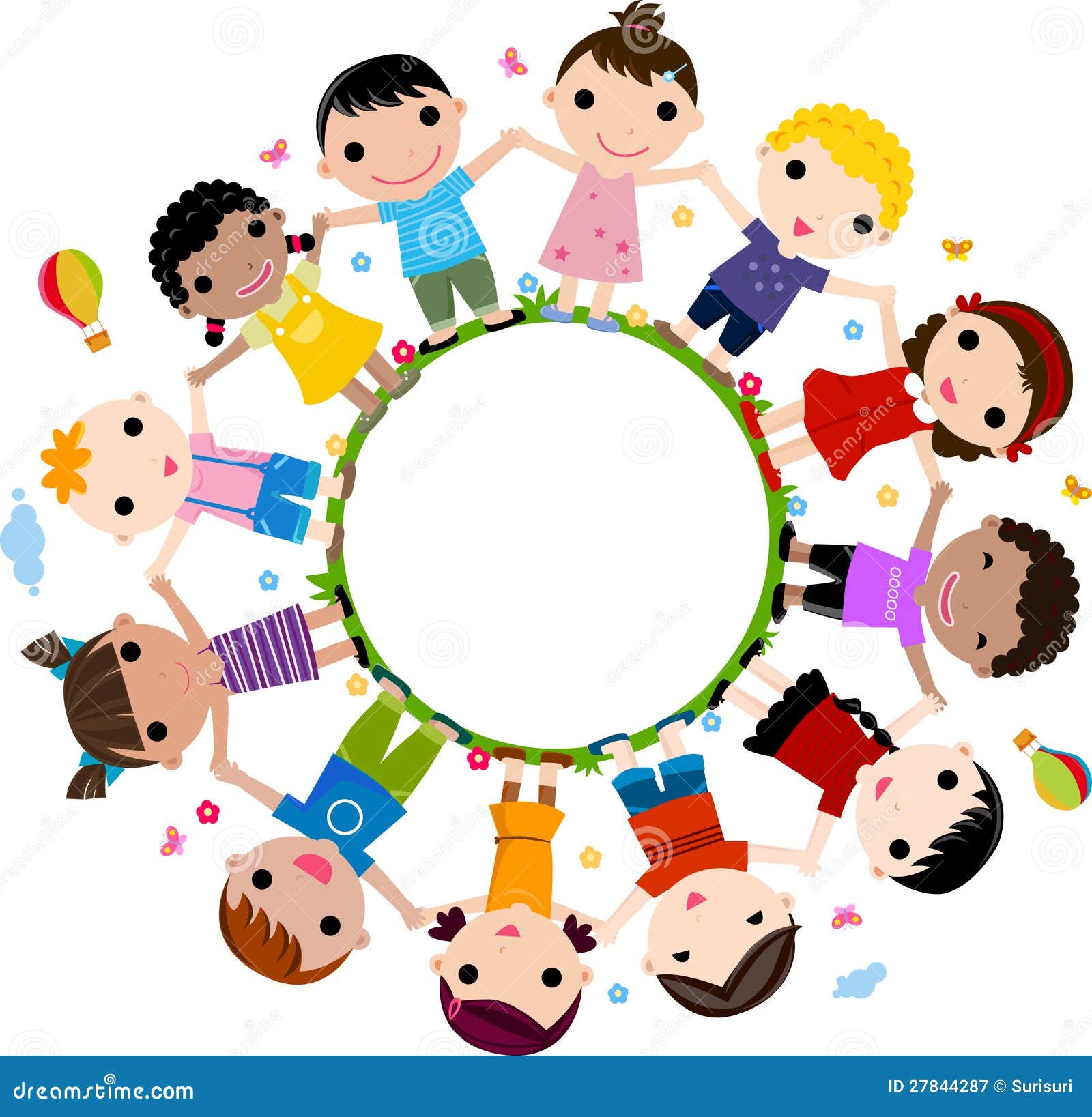 Bambini che uniscono le mani per formare un cerchio Fotografia Stock Libera da Diritti