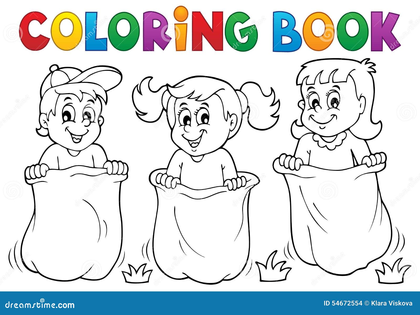 Bambini del libro da colorare che giocano tema 1 Immagini Stock