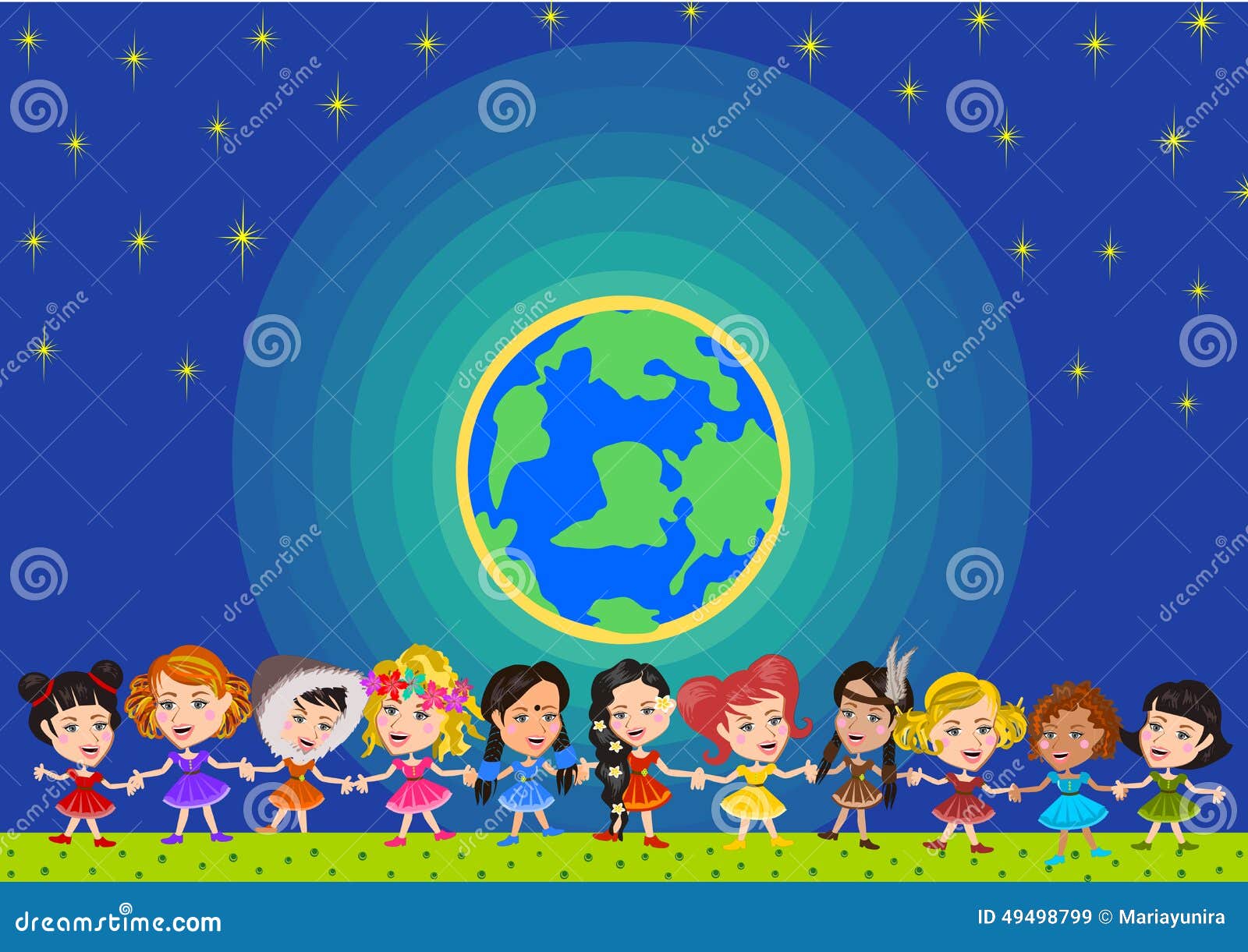 Bambini Del Mondo Illustrazione Vettoriale Illustrazione Di Amici