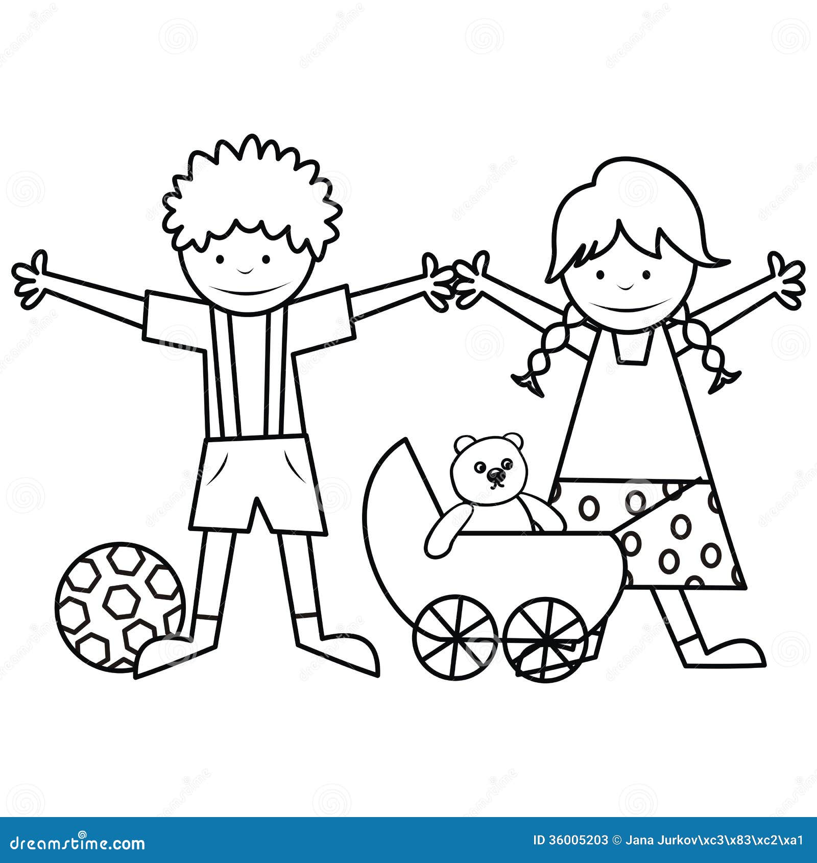 Bambini e giocattoli libro da colorare Fotografie Stock