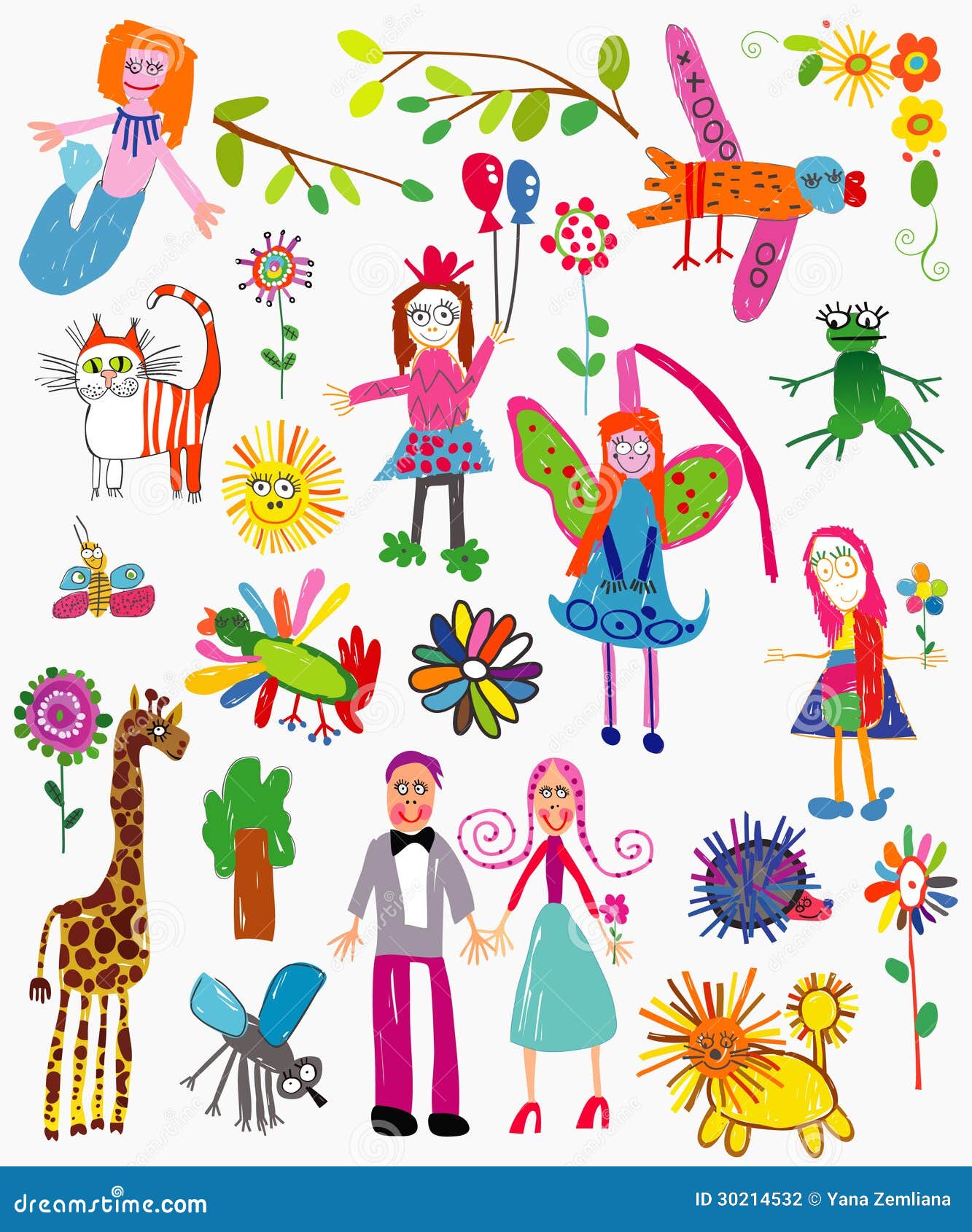 I disegni dei bambini illustrazione vettoriale Illustrazione di I disegni dei bambini