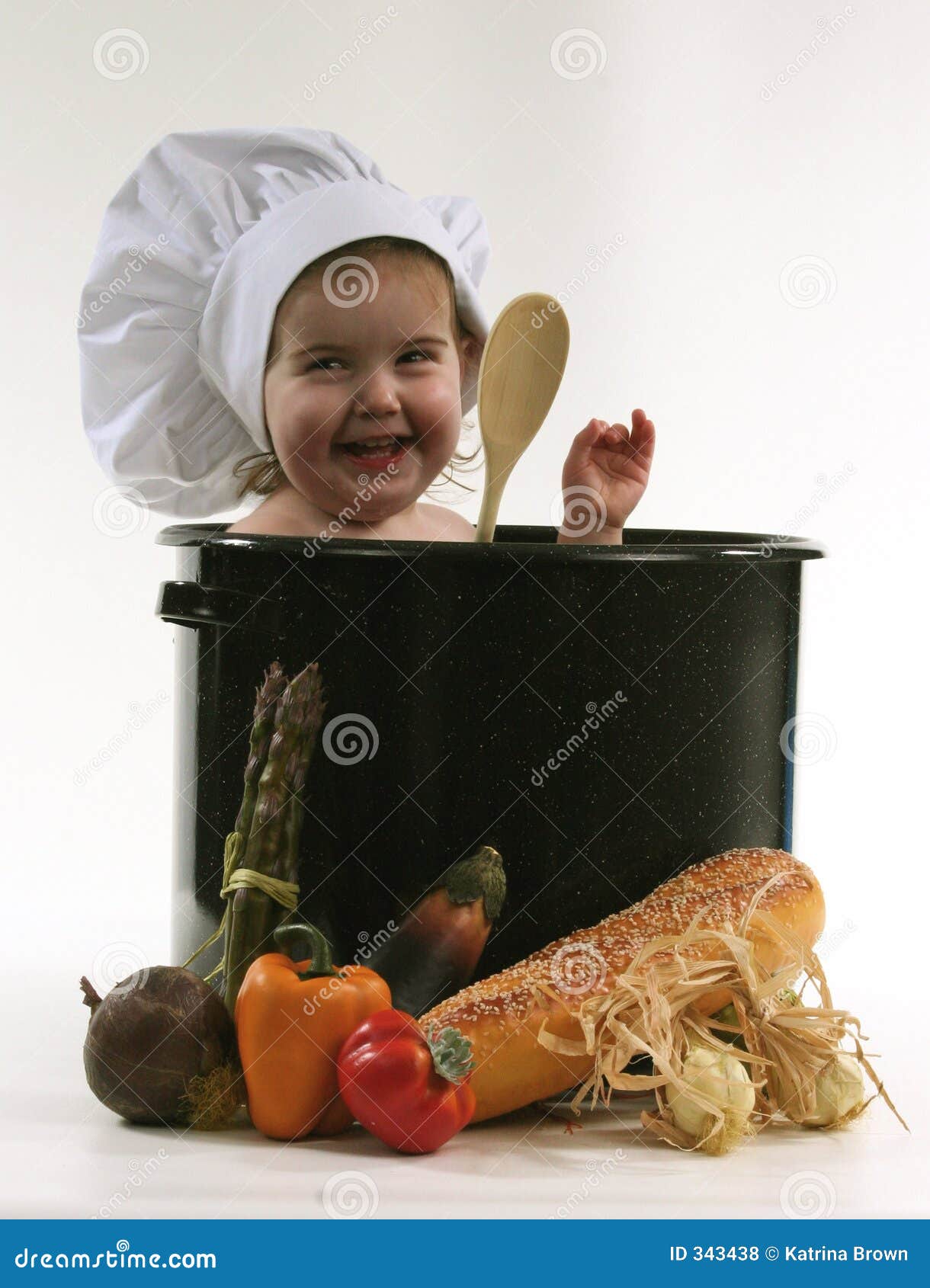 Bambino In Un POT Del Cuoco Unico Fotografia Stock Immagine di uovo