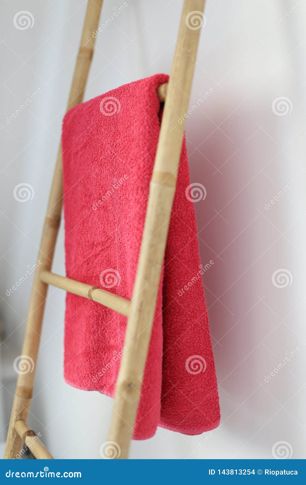 Modern Natural Bamboo Bathroom Towel Rack Stock Photo Image of nature
