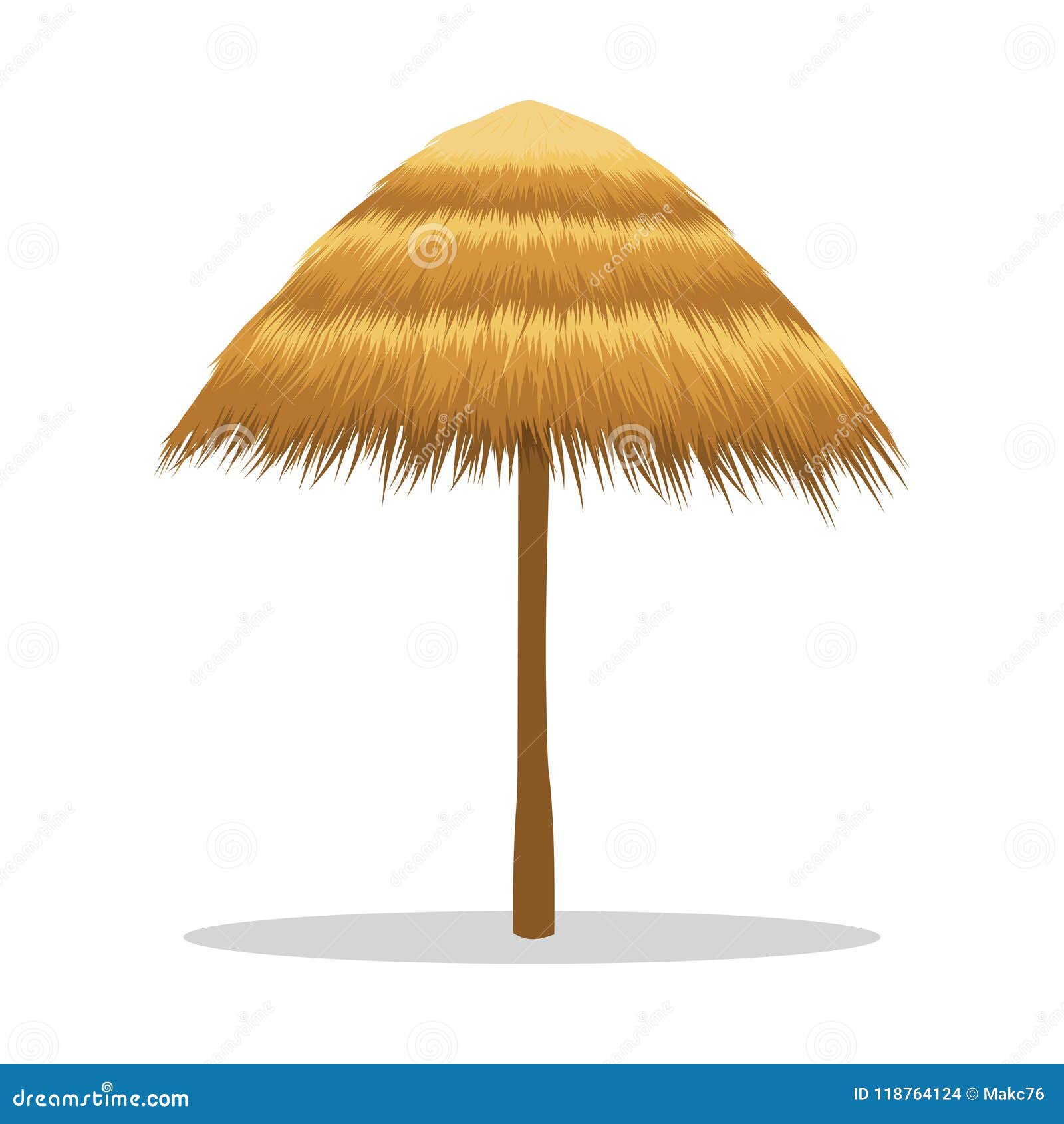 bamboo beach umbrella  on white