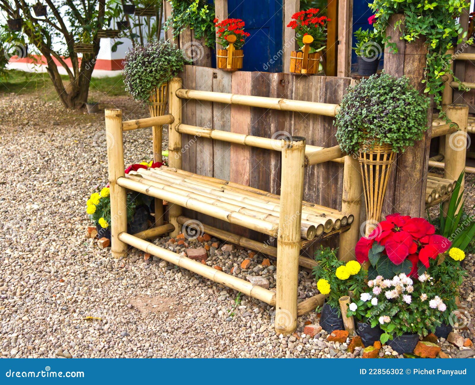 Bamboo Bench Stock Photography - Image: 22856302