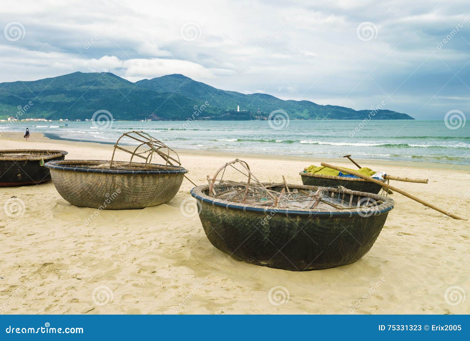 Traditional Bamboo Hat for Fishermen in Southern China Beachfront 