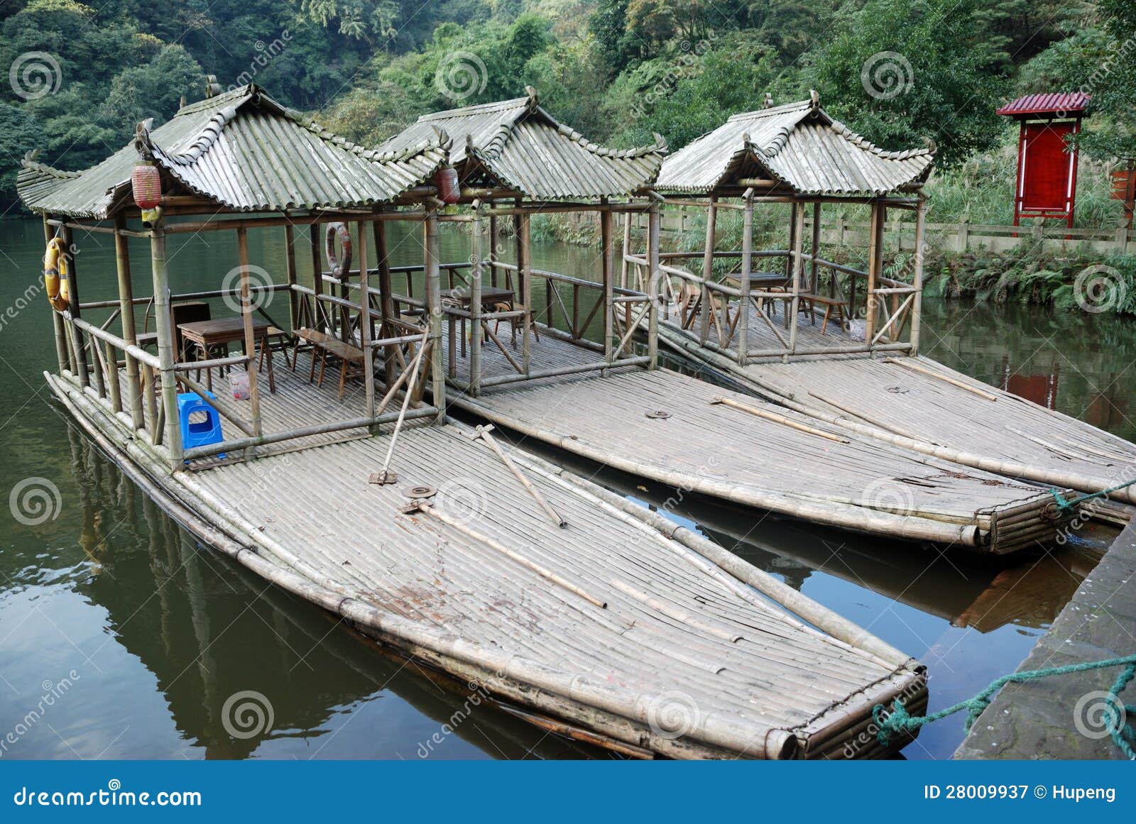 Bamboo boats stock image. Image of culture, garden, beech 