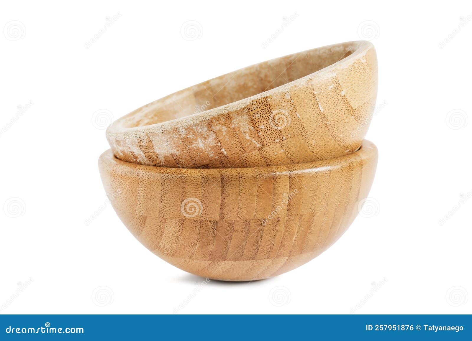 Bamboo bowls isolated stock photo. Image of utensil 257951876