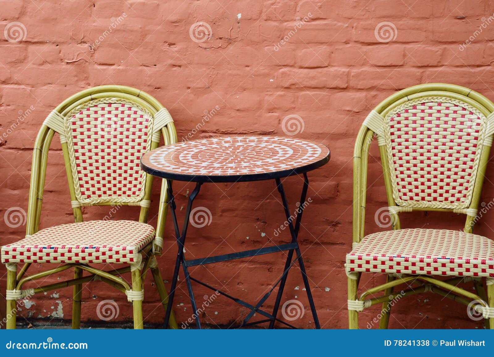 Bamboo Chairs and Round Table Stock Photo Image of painted, vintage