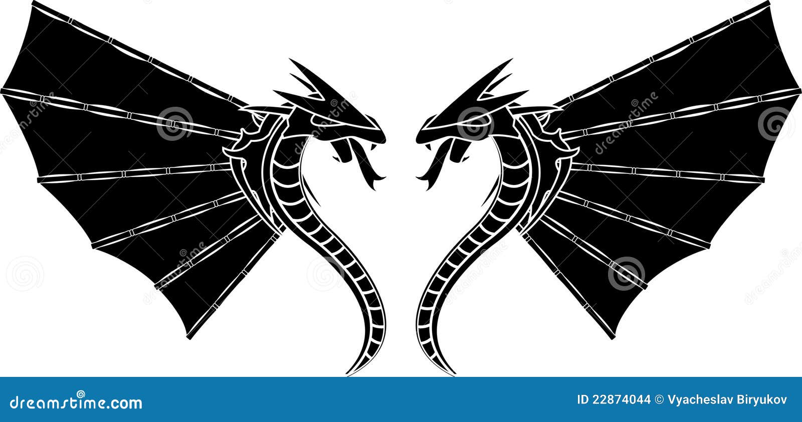 Bamboo dragons stock vector. Illustration of isolated 22874044