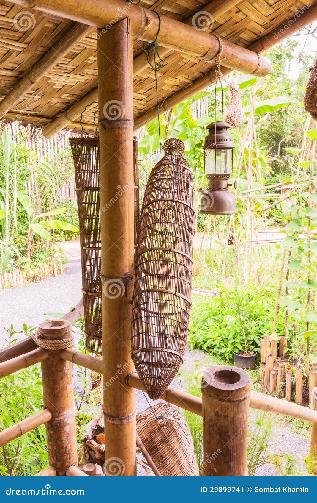 Bamboo fish trap stock image. Image of pattern, fisherman