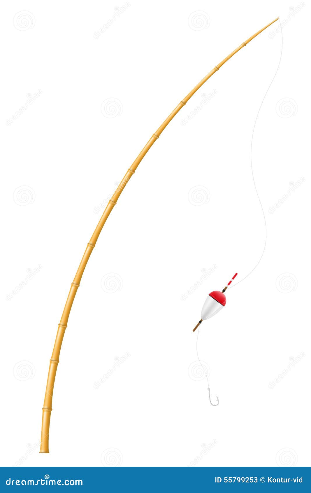 Bamboo Fishing Rod Vector Illustration Stock Vector - Illustration