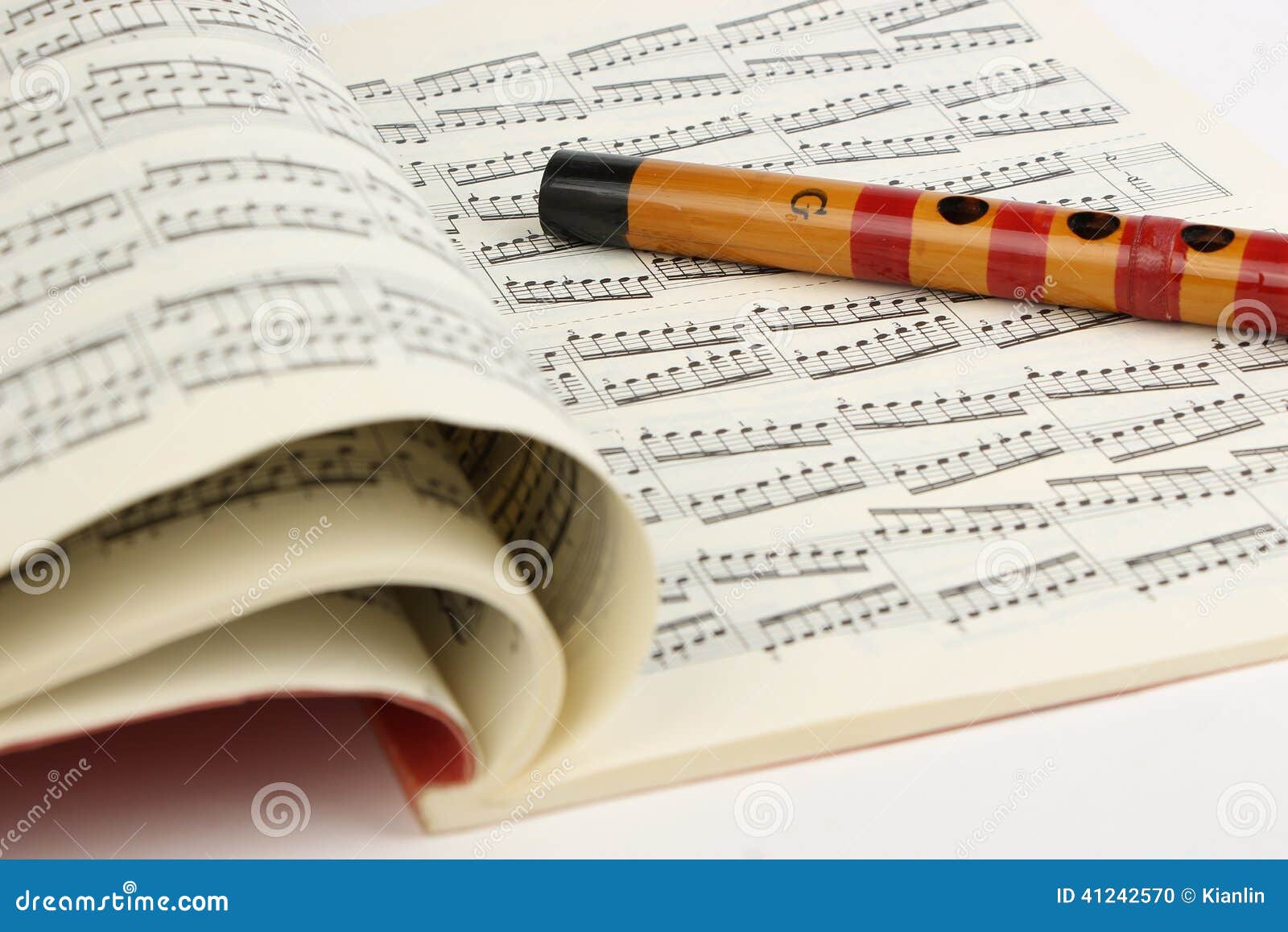 Bamboo Flute and Music Sheet Stock Photo Image of asian, transverse