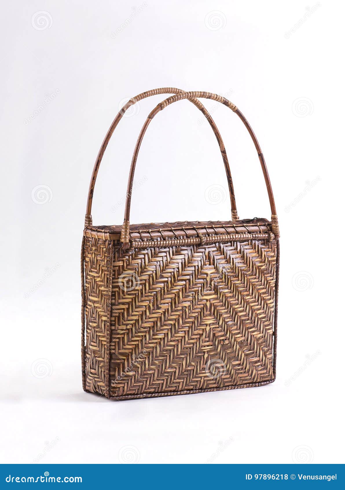 Bamboo handbag stock photo. Image of straw, design, container - 97896218