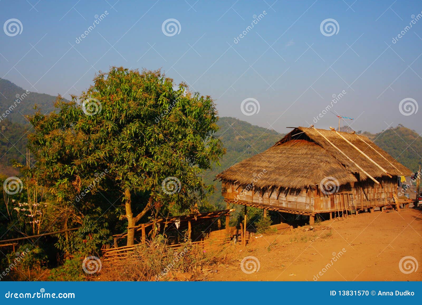 Bamboo house stock photo. Image of view, poverty, hmong 13831570