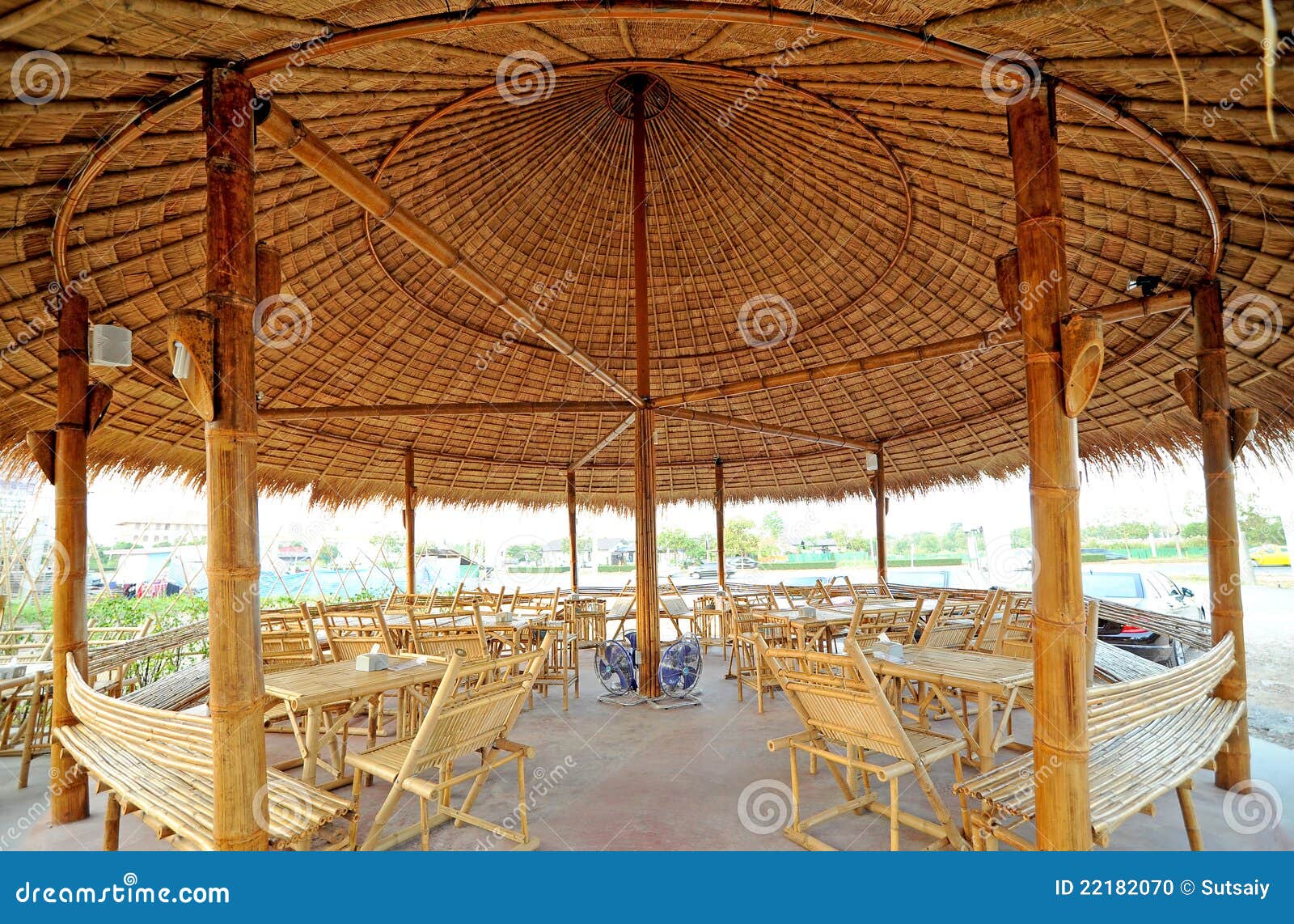 Bamboo hut stock photo. Image of laminated, plant, brown ...