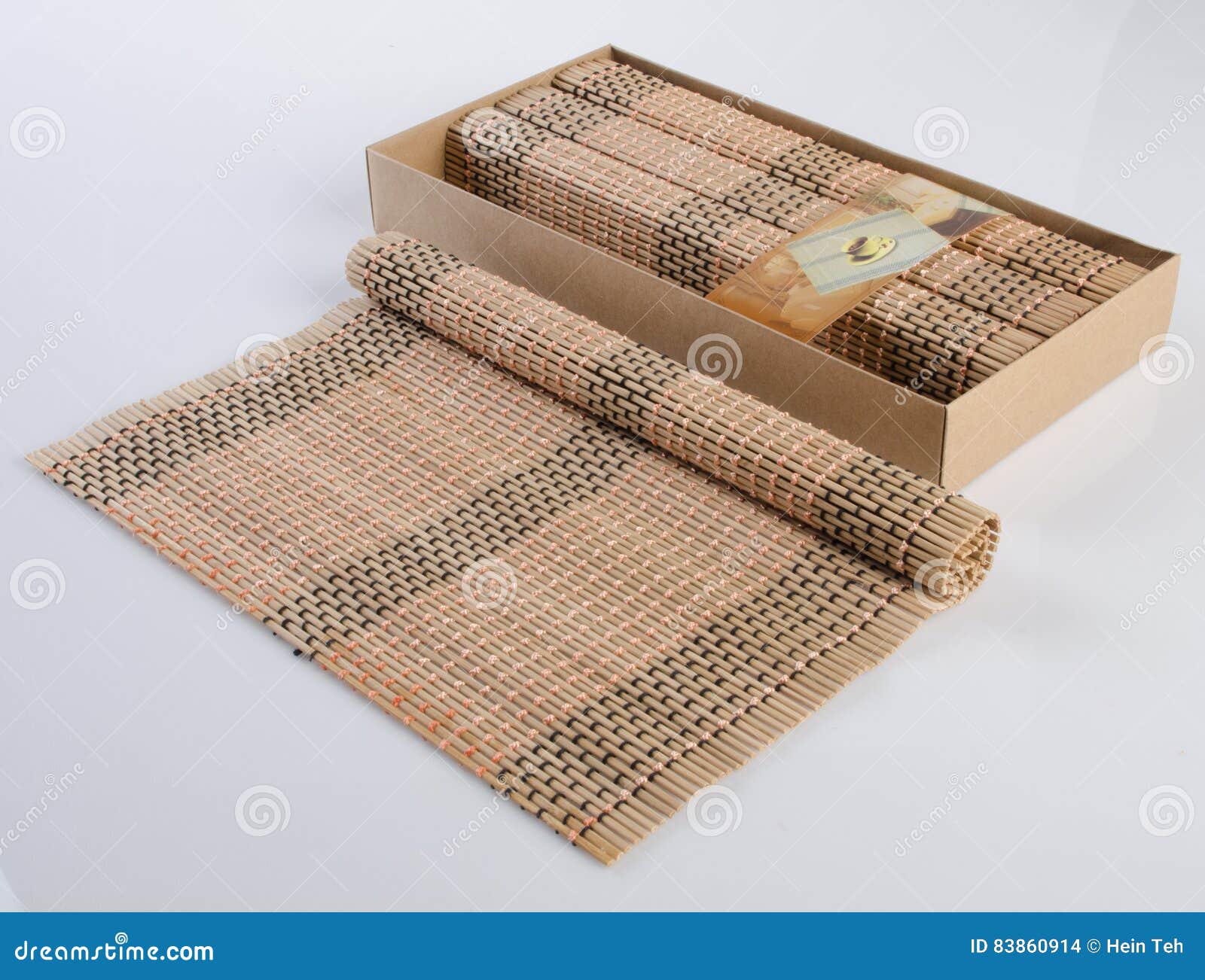 Bamboo Mat or Kitchen Mat on a Background. Stock Photo Image of