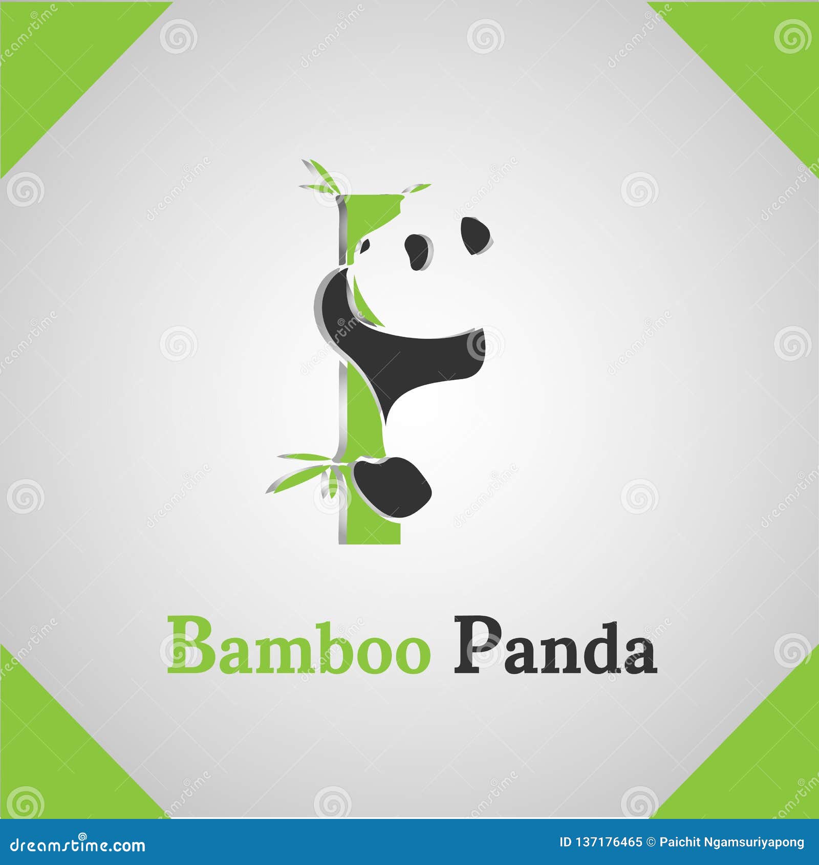 Bamboo Panda Icon Logo Stock Vector Illustration Of Color 137176465