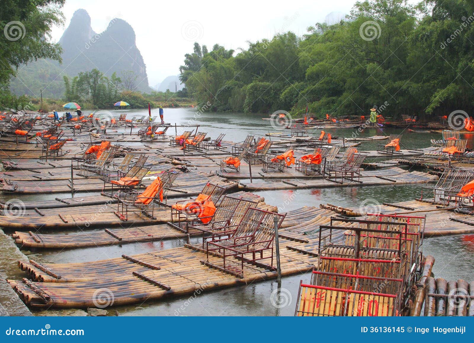 Bamboo asiatique Nappe Sunrise Bamboo Raft Chine 