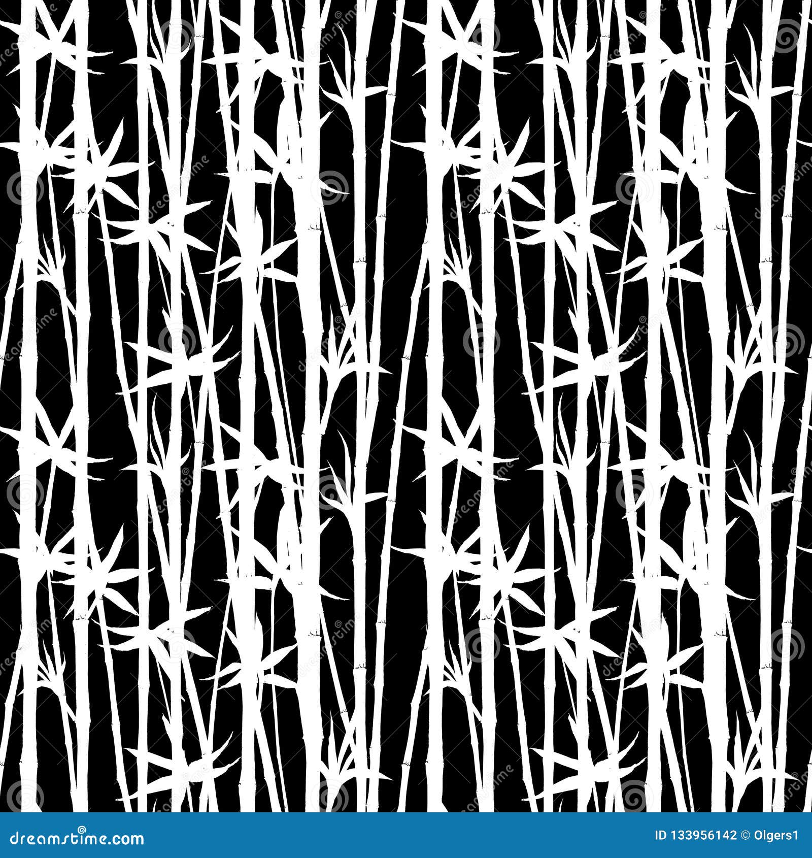 Bamboo Watercolor Stems and Leaves Seamless Pattern on Black Background  Stock Illustration - Illustration of fashion, beauty: 133956142