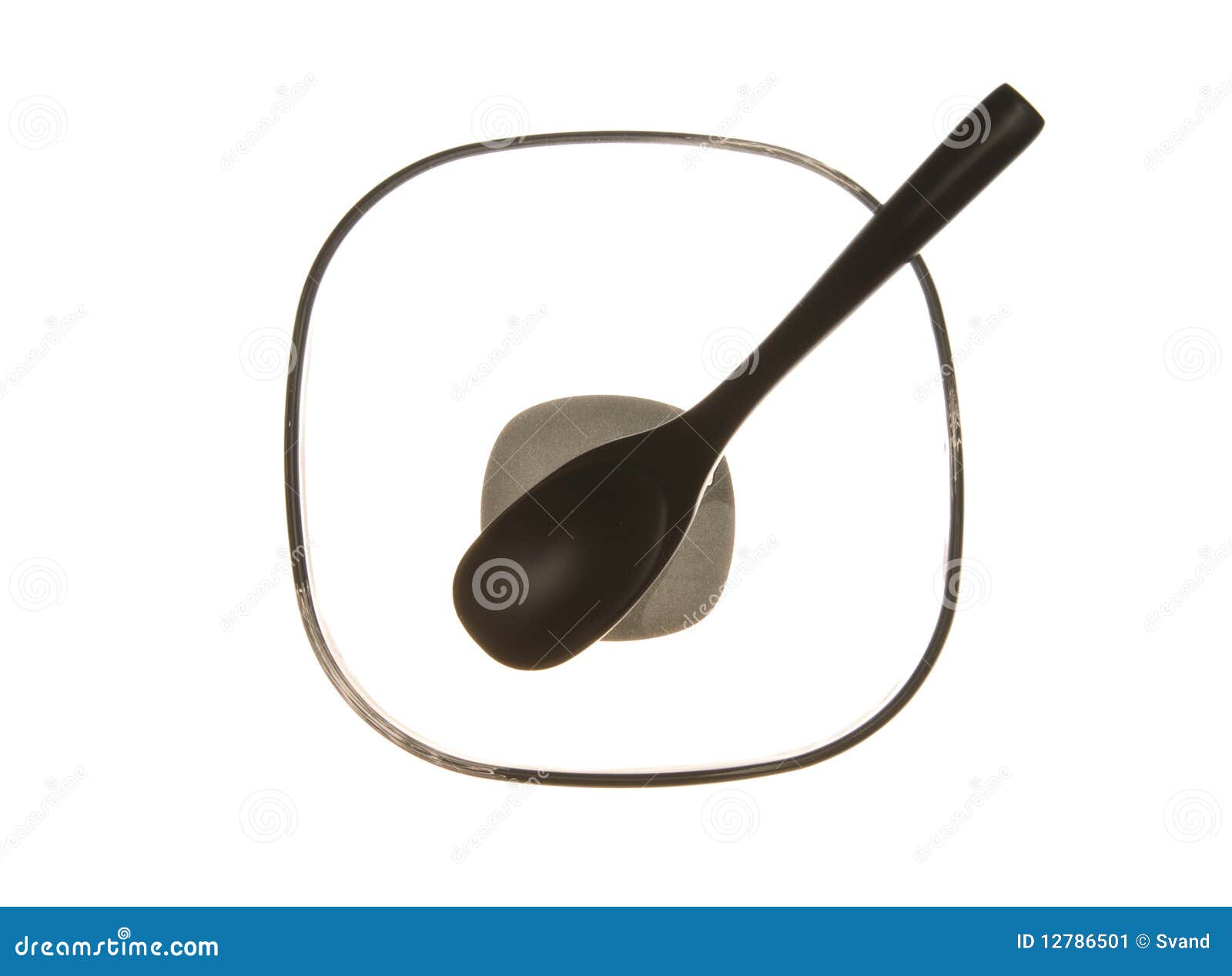Bamboo Spoon on Glass Plate Stock Image Image of restaurant, close 12786501
