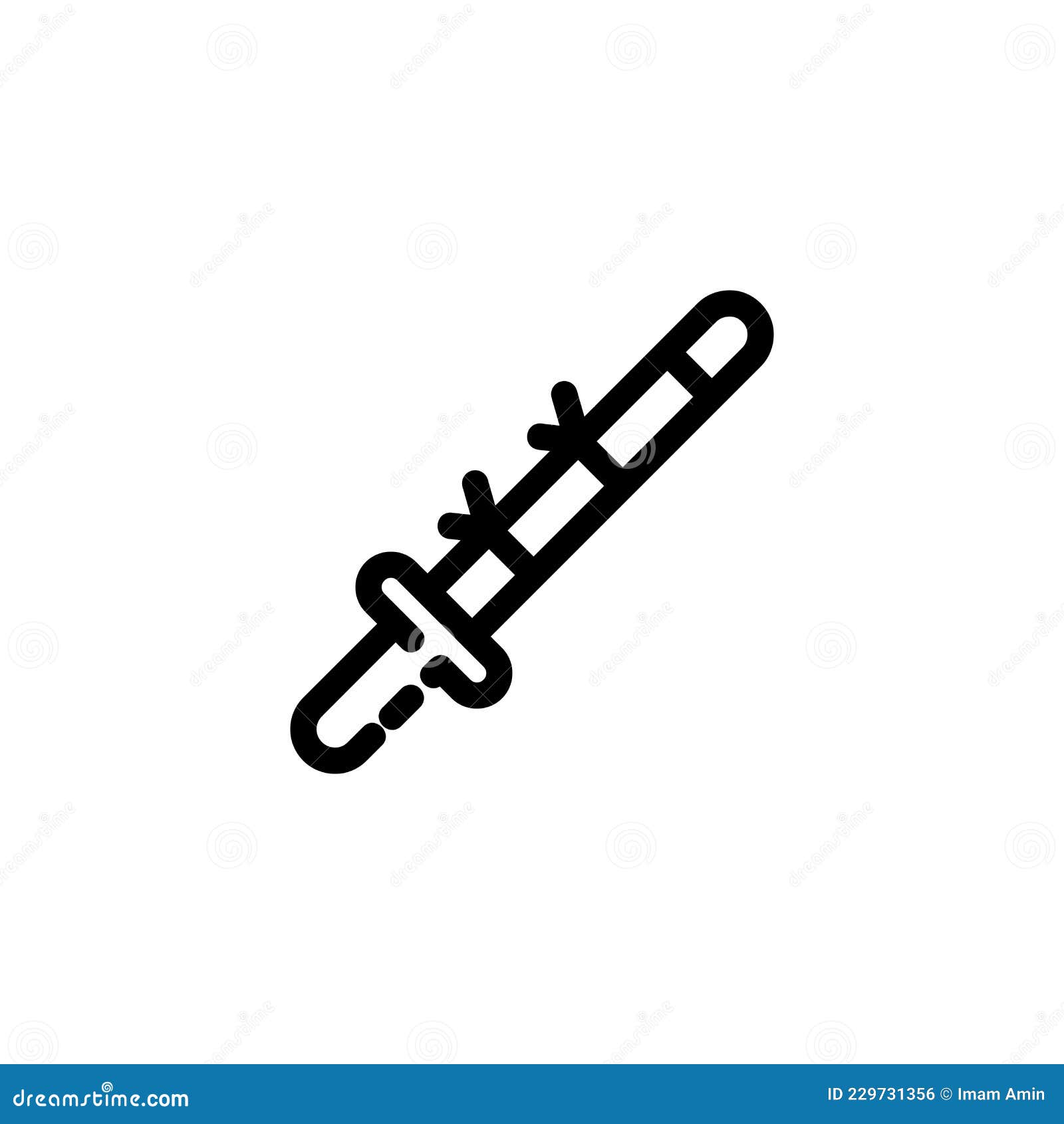 bamboo sword weapon monoline  icon logo for graphic , ui ux, game, android software, and website.