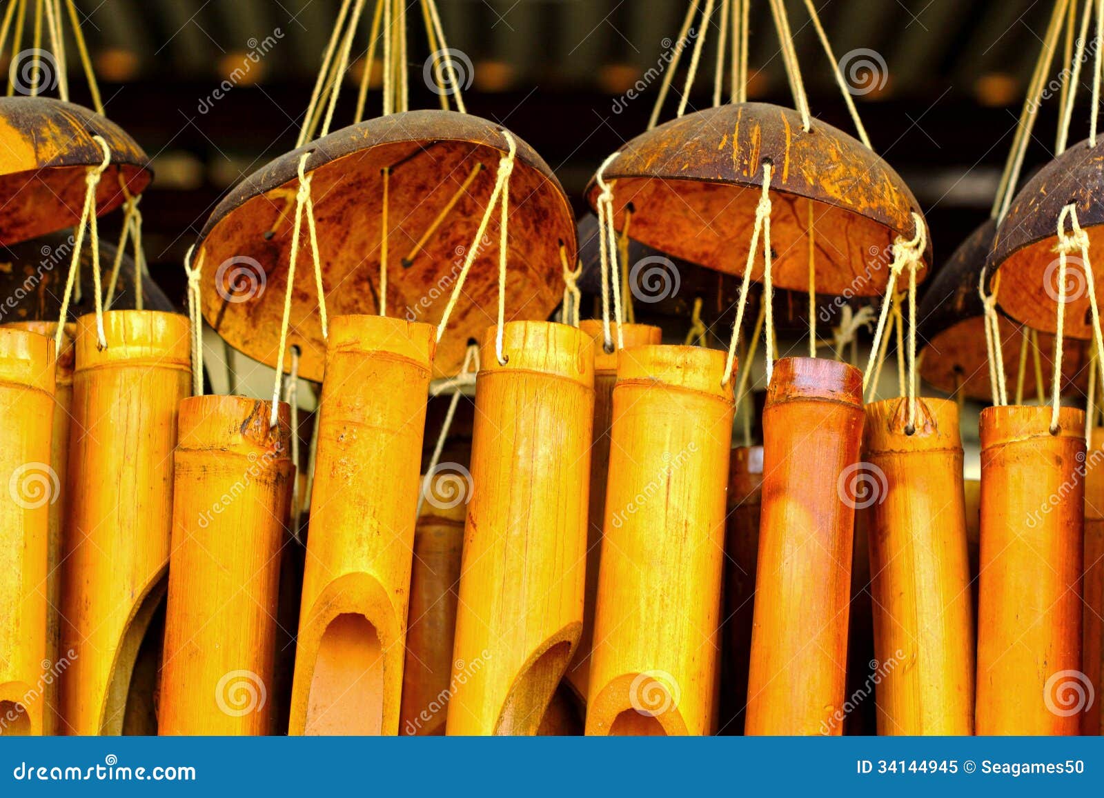 Bamboo Wind Chimes Sound for Hanging. Stock Image Image of decoration, chime 34144945