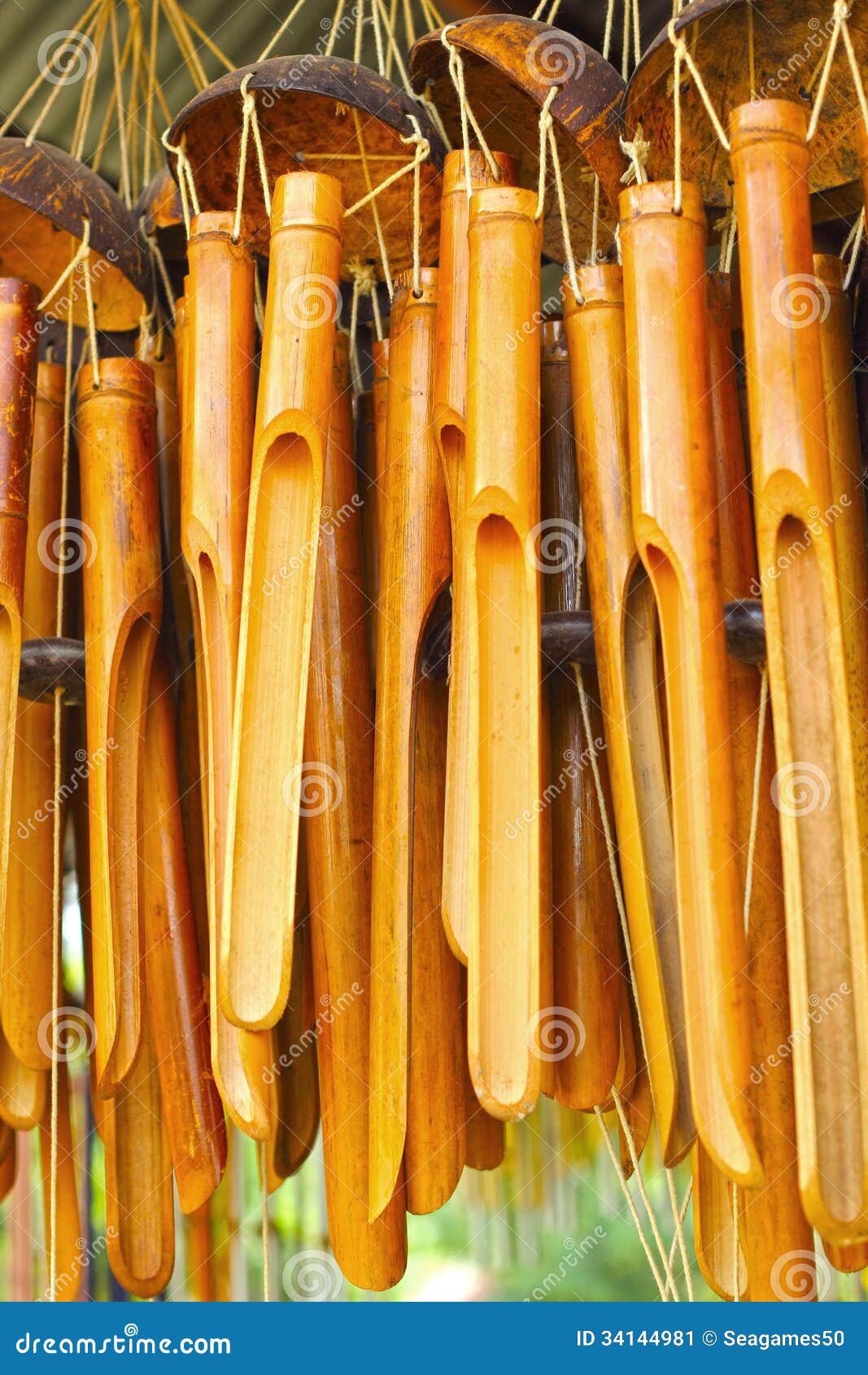 Bamboo Wind Chimes Sound for Hanging Stock Image Image of culture