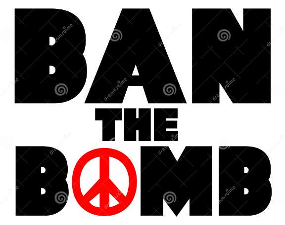 Ban the Bomb Peace Sign Logo Illustration Stock Image - Illustration of ...