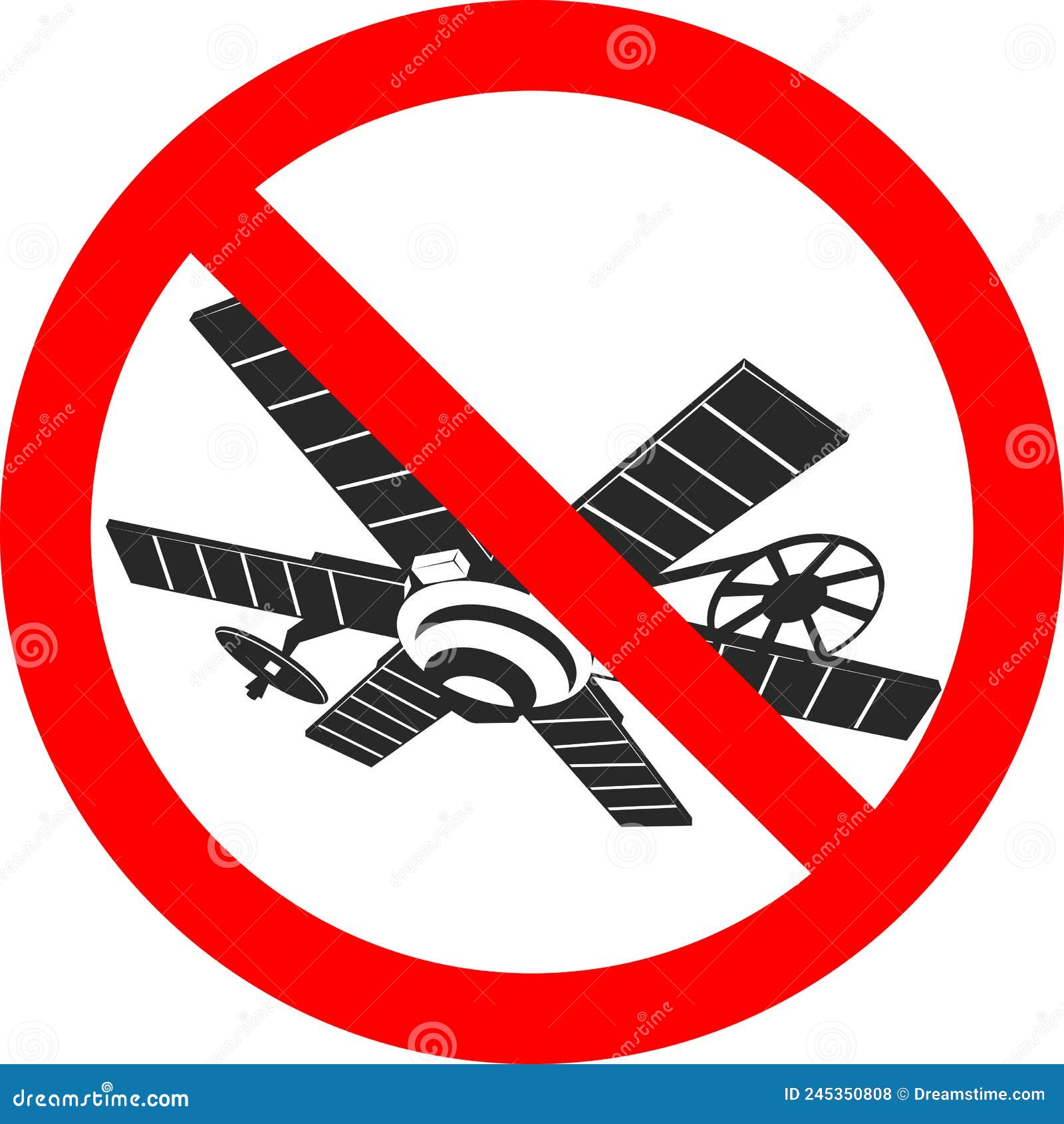 Prohibition Of Satellite Dish. Strict Ban On Construction Of Transmission Aerial, Forbid. Stop