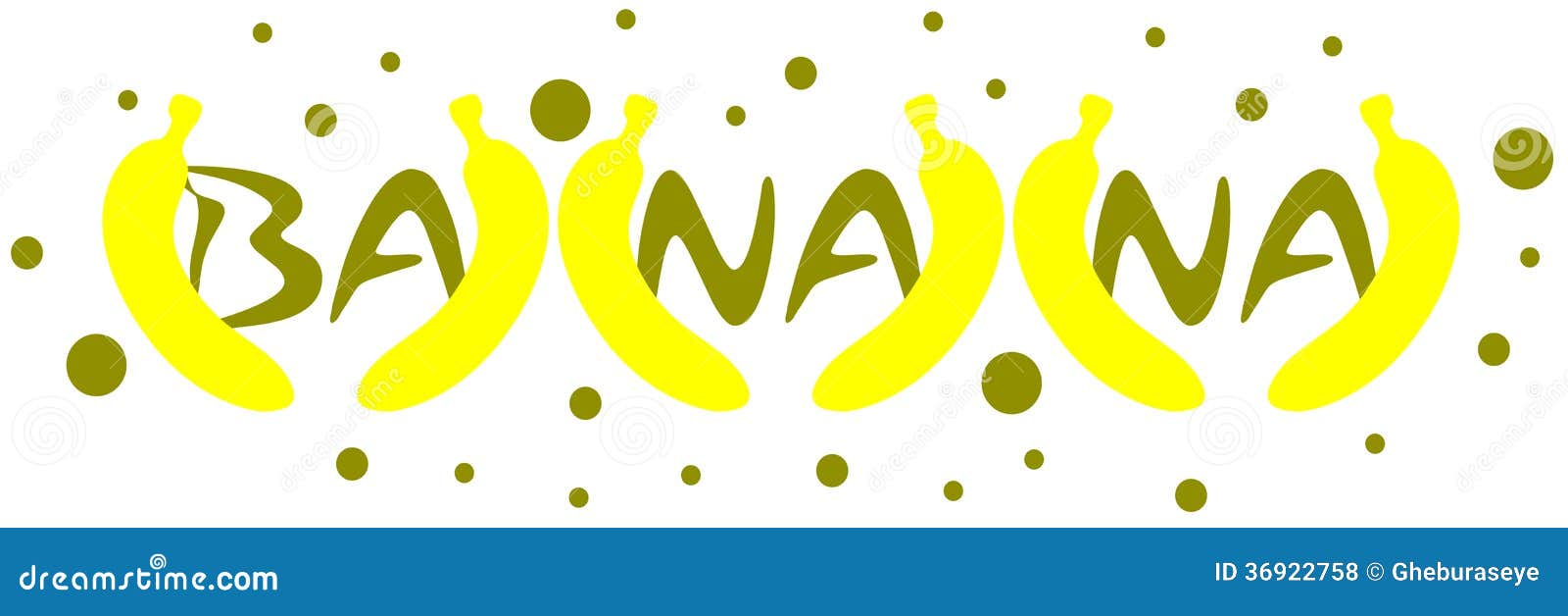 Colorful Banana Background with Word Stock Illustration Illustration