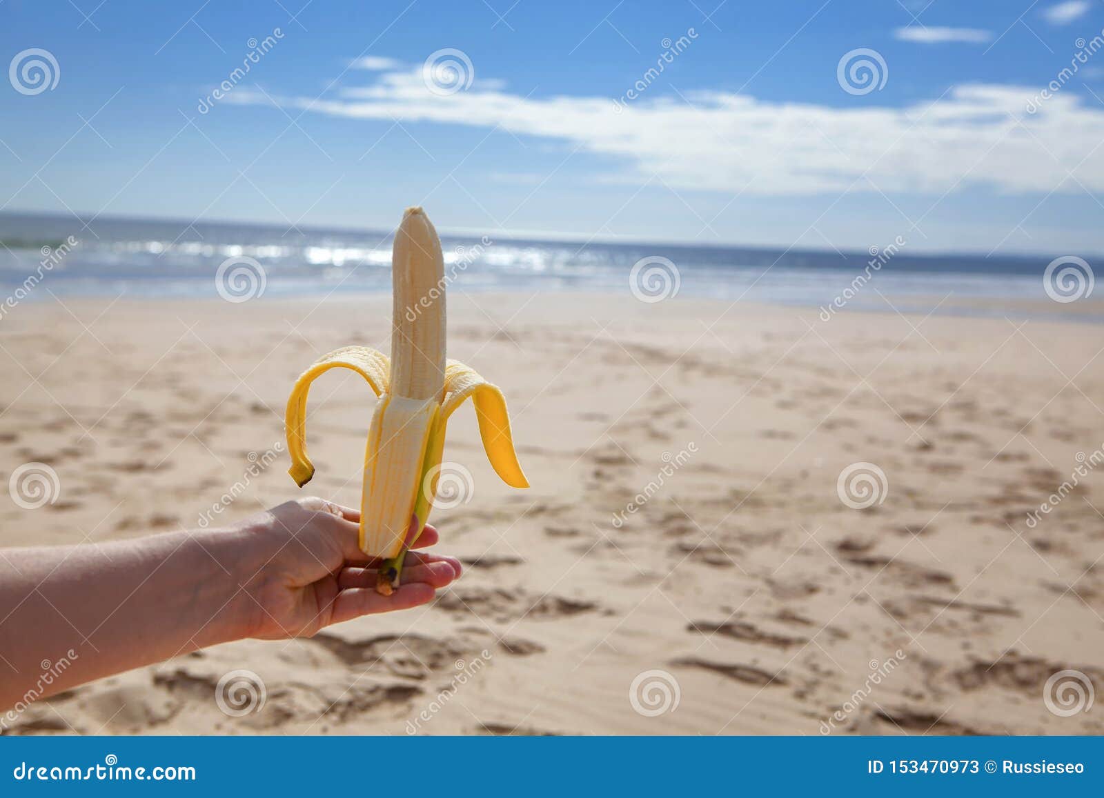 on the beach with banana