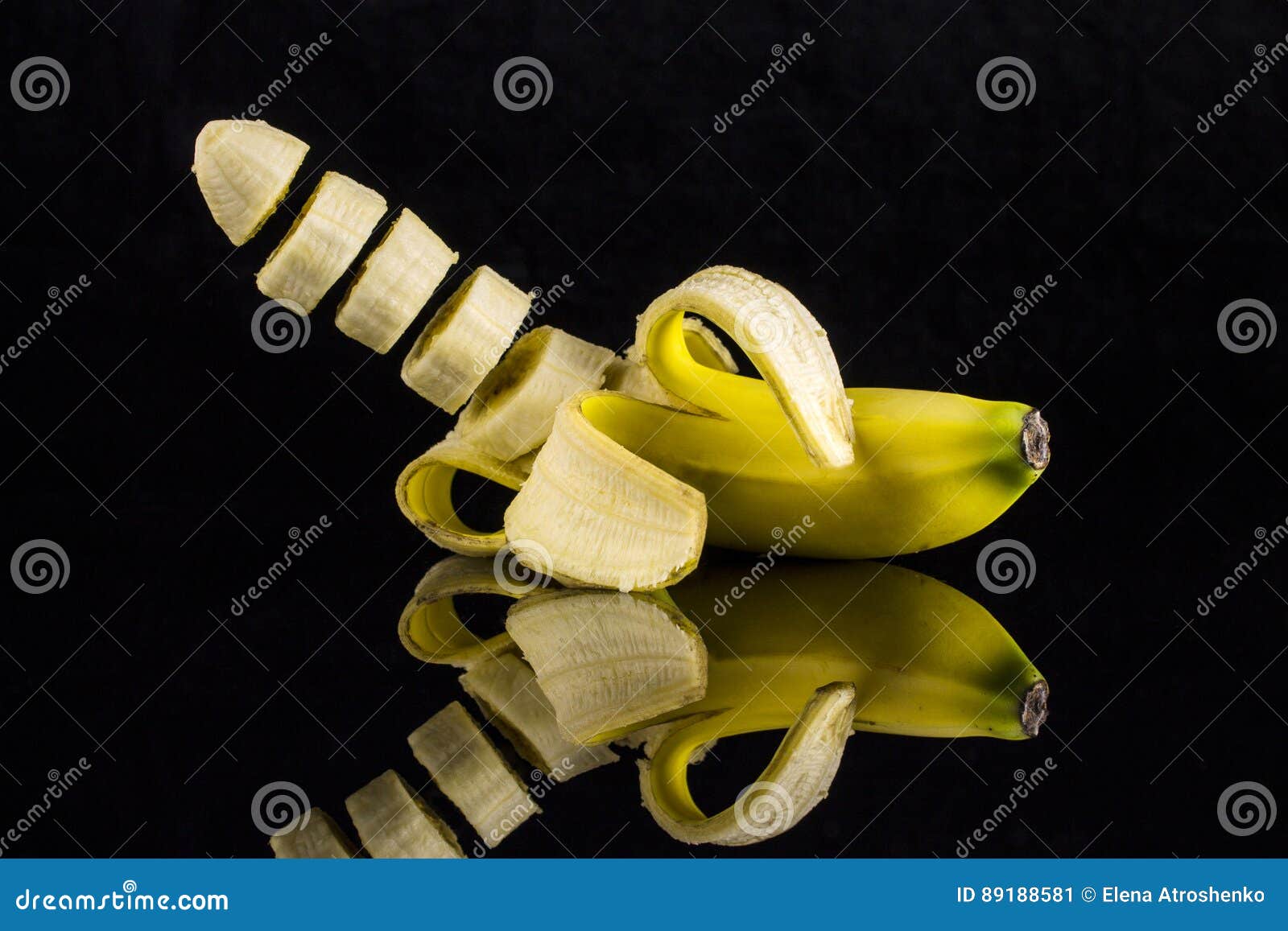 Banana on a Black Background Stock Image Image of food, fresh 89188581