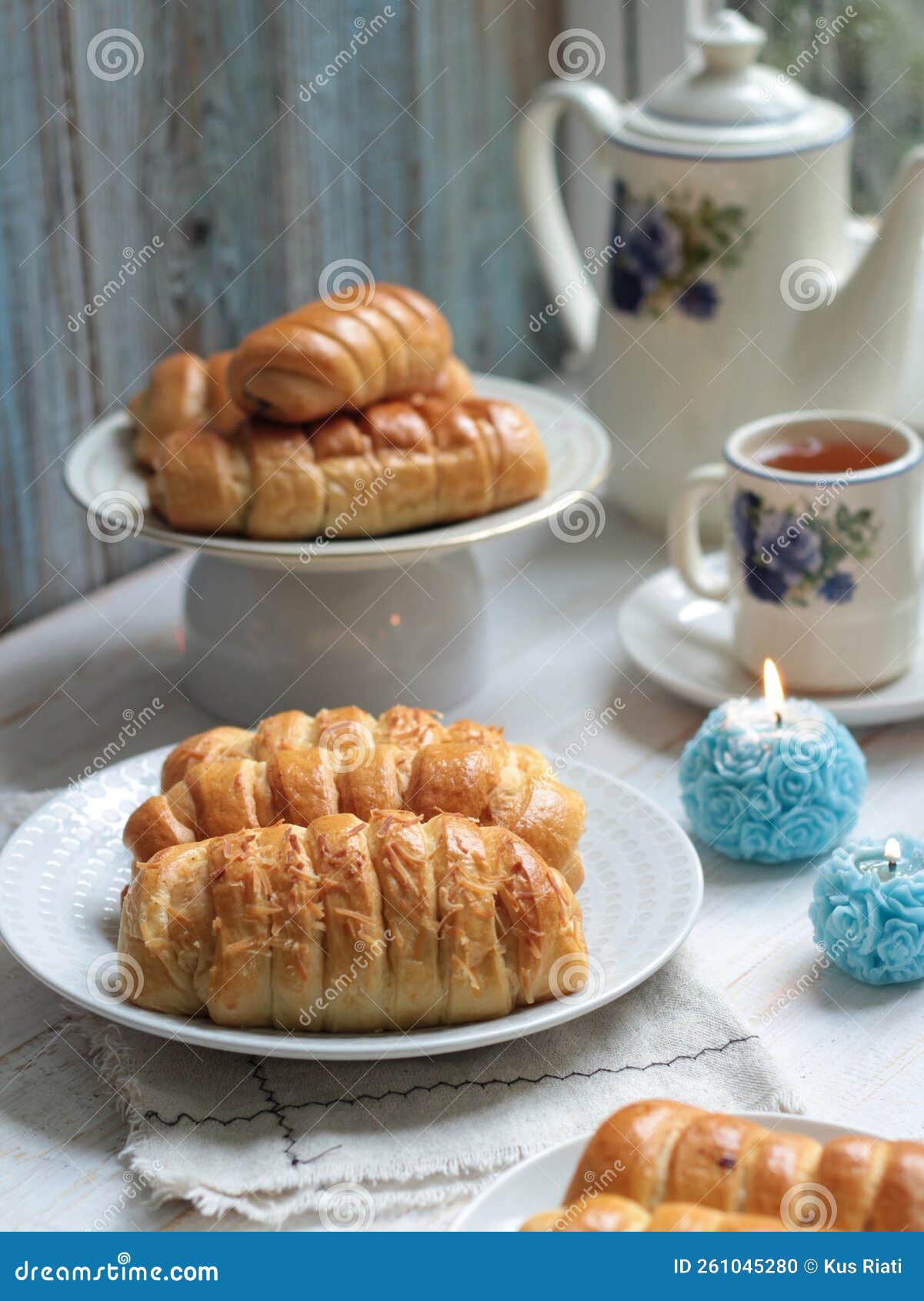 Banana Cheese Bread for Breakfast Stock Photo Image of bread