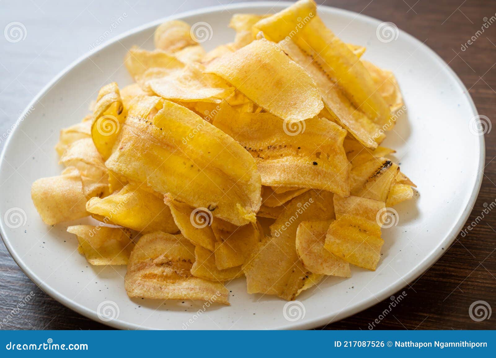 Banana Chips Fried or Baked Sliced Banana Stock Photo Image of